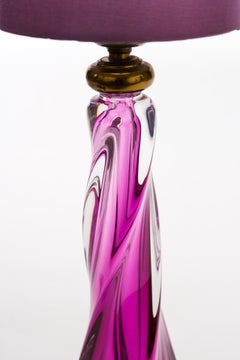 Crystal Table Lamp by Val Saint Lambert, Belgium, circa 1950