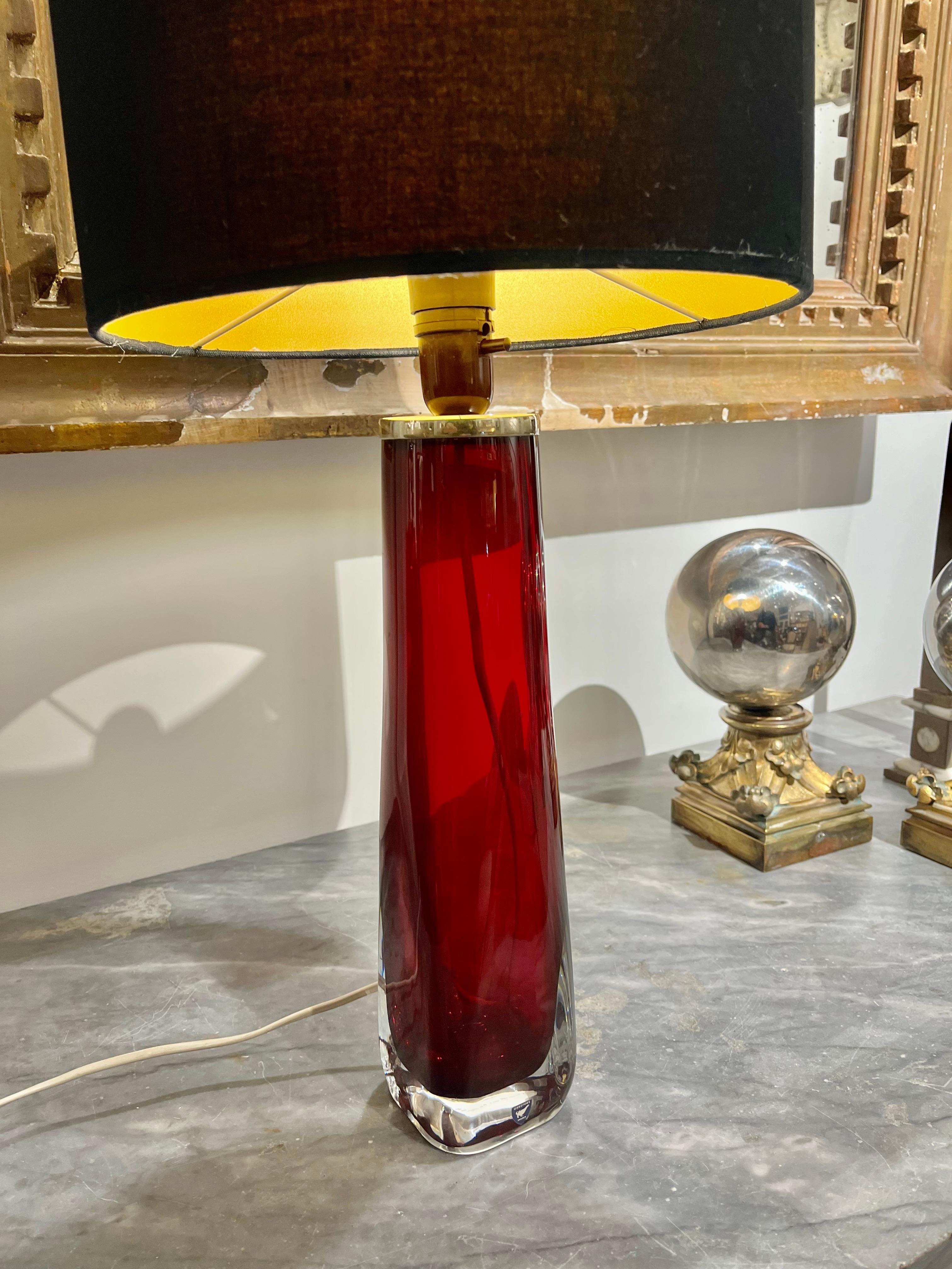 Crystal Table Lamp Design Carl Fagerlund for Orrefors 1960 For Sale 4