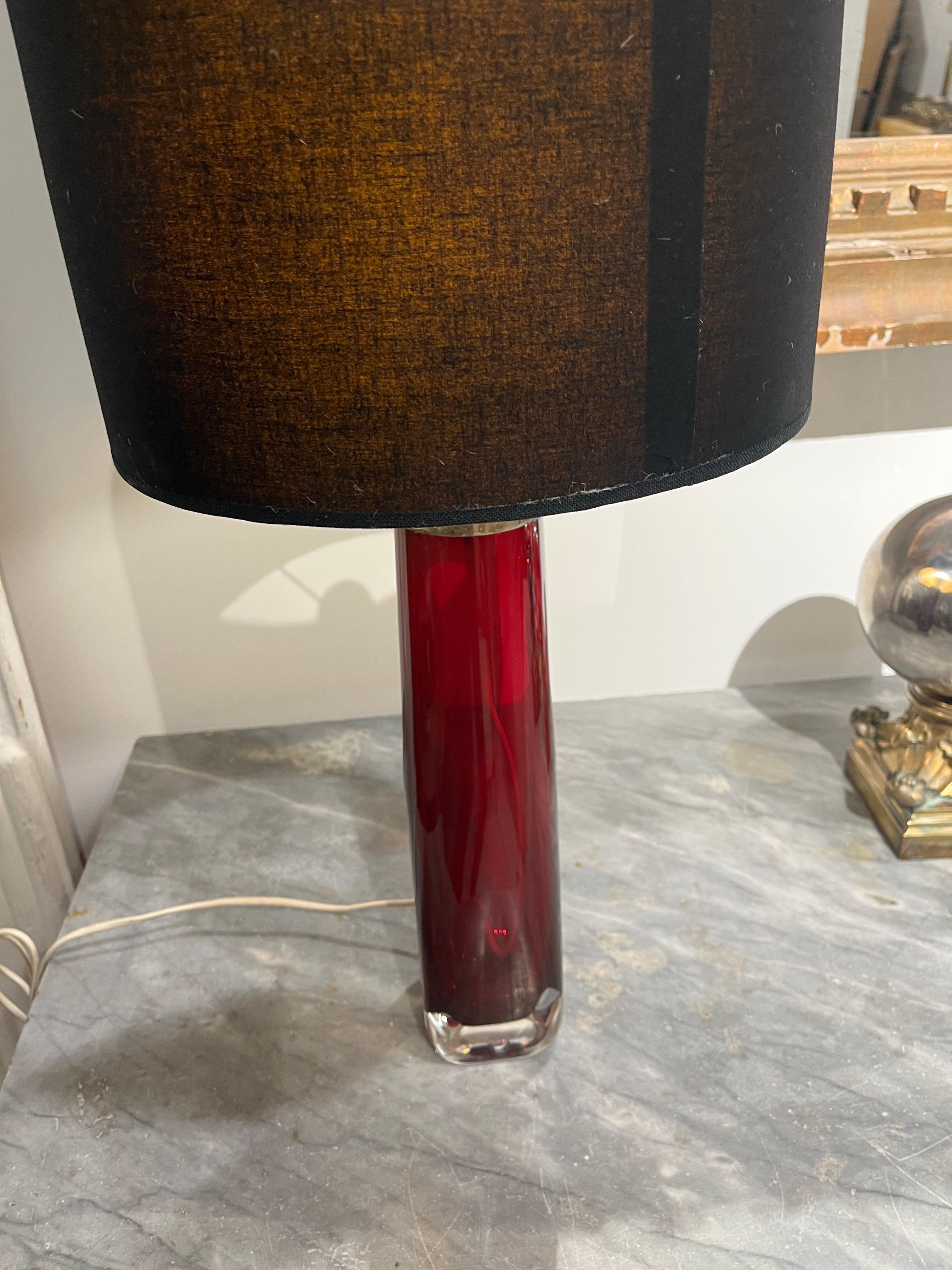 Scandinavian Modern Crystal Table Lamp Design Carl Fagerlund for Orrefors 1960 For Sale