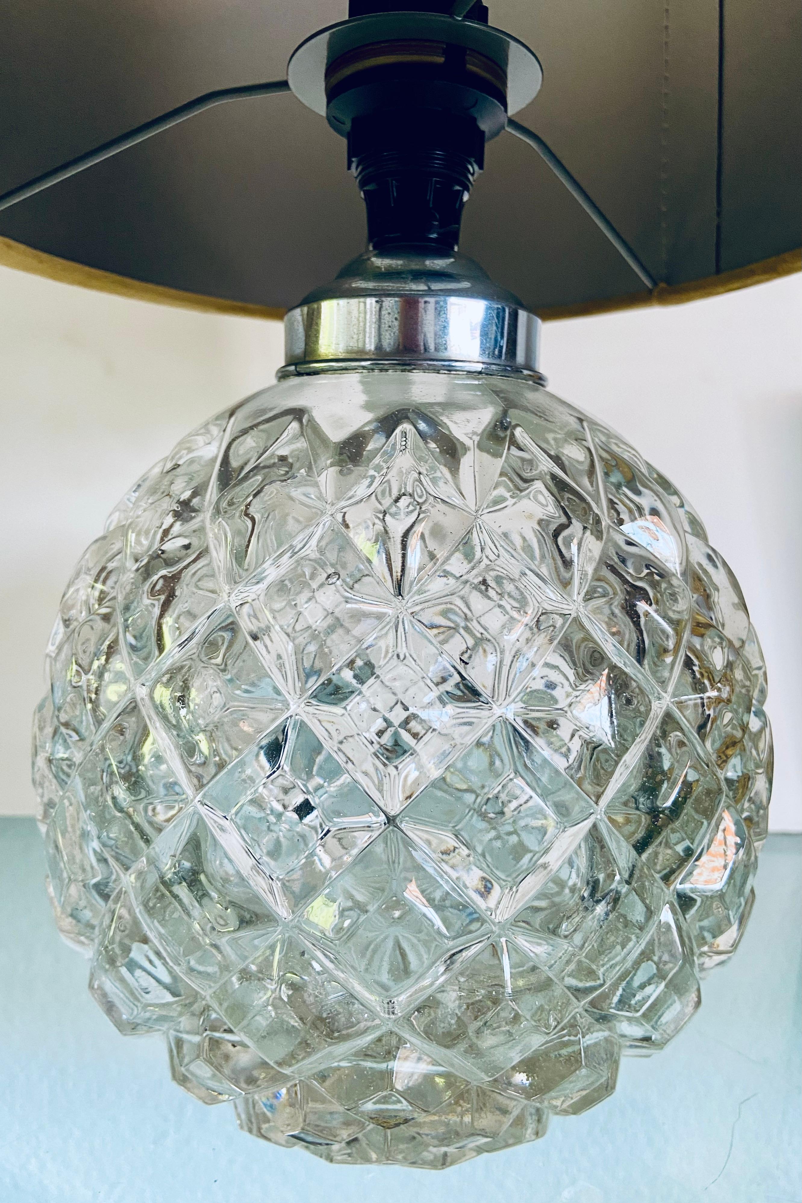 Mid-Century Modern Crystal table lamp For Sale