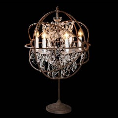 Crystal Table Lamp Iron and Crystal