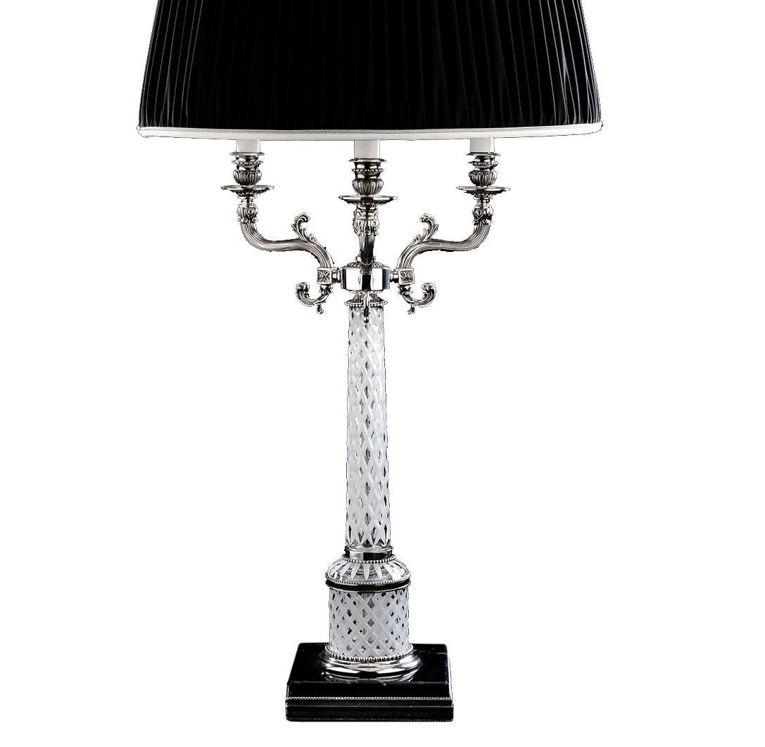 Tischlampe aus Kristallkristall mit drei Lichtern von Badari im Zustand „Neu“ im Angebot in Milan, IT