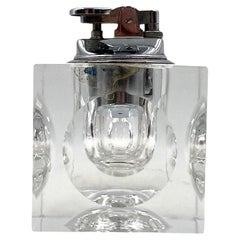 Encendedor de mesa de cristal, Francia Años 70