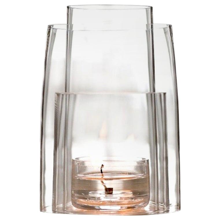 Crystal Tea Light Hurricane Lantern by Deborah Ehrlich For Sale