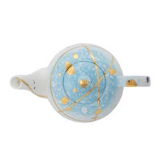 Crystal Teapot Hand Painted Gold