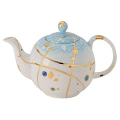 Crystal Teapot Hand Painted Gold