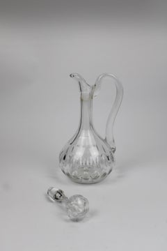 Crystal "teardrop" blown Decanter handcut Val Saint Lambert 1900 Belgium