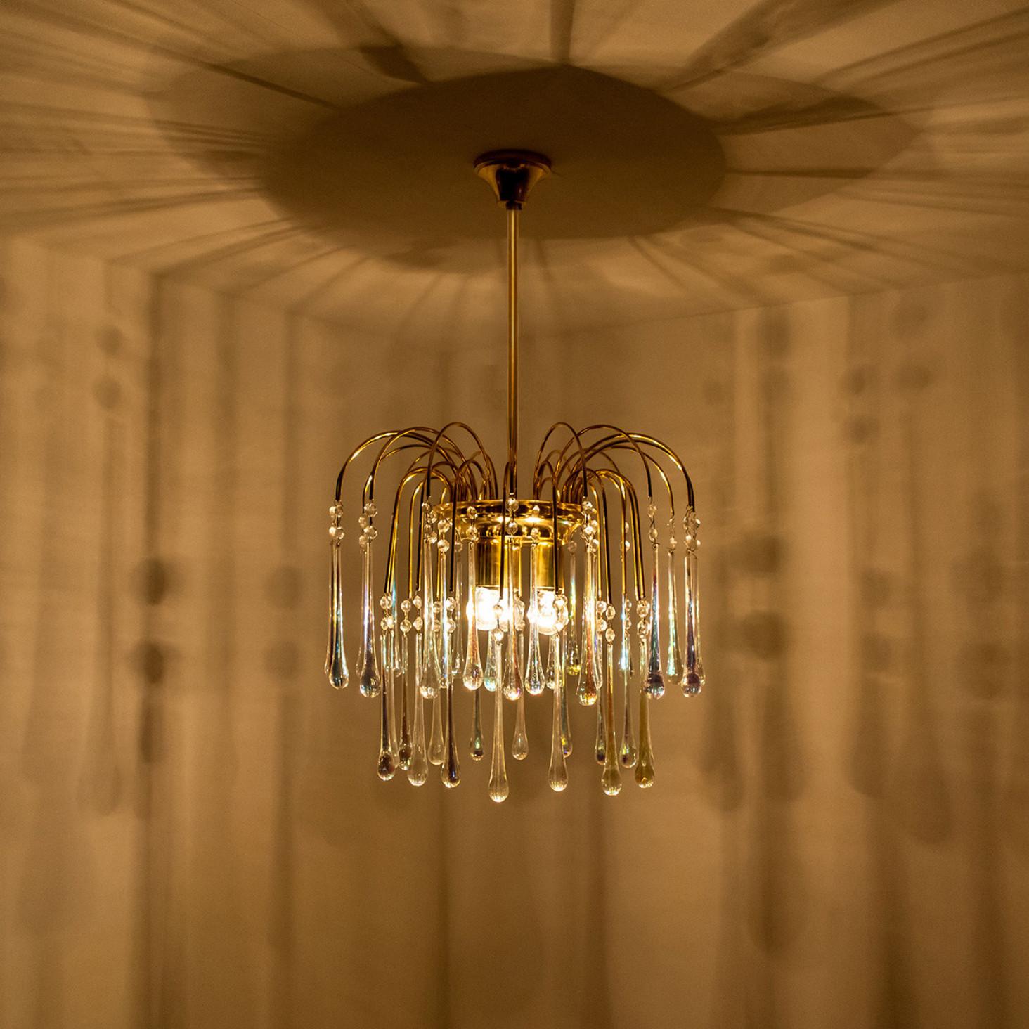 Lustre en cristal de Murano, Italie, années 1950 en vente 8