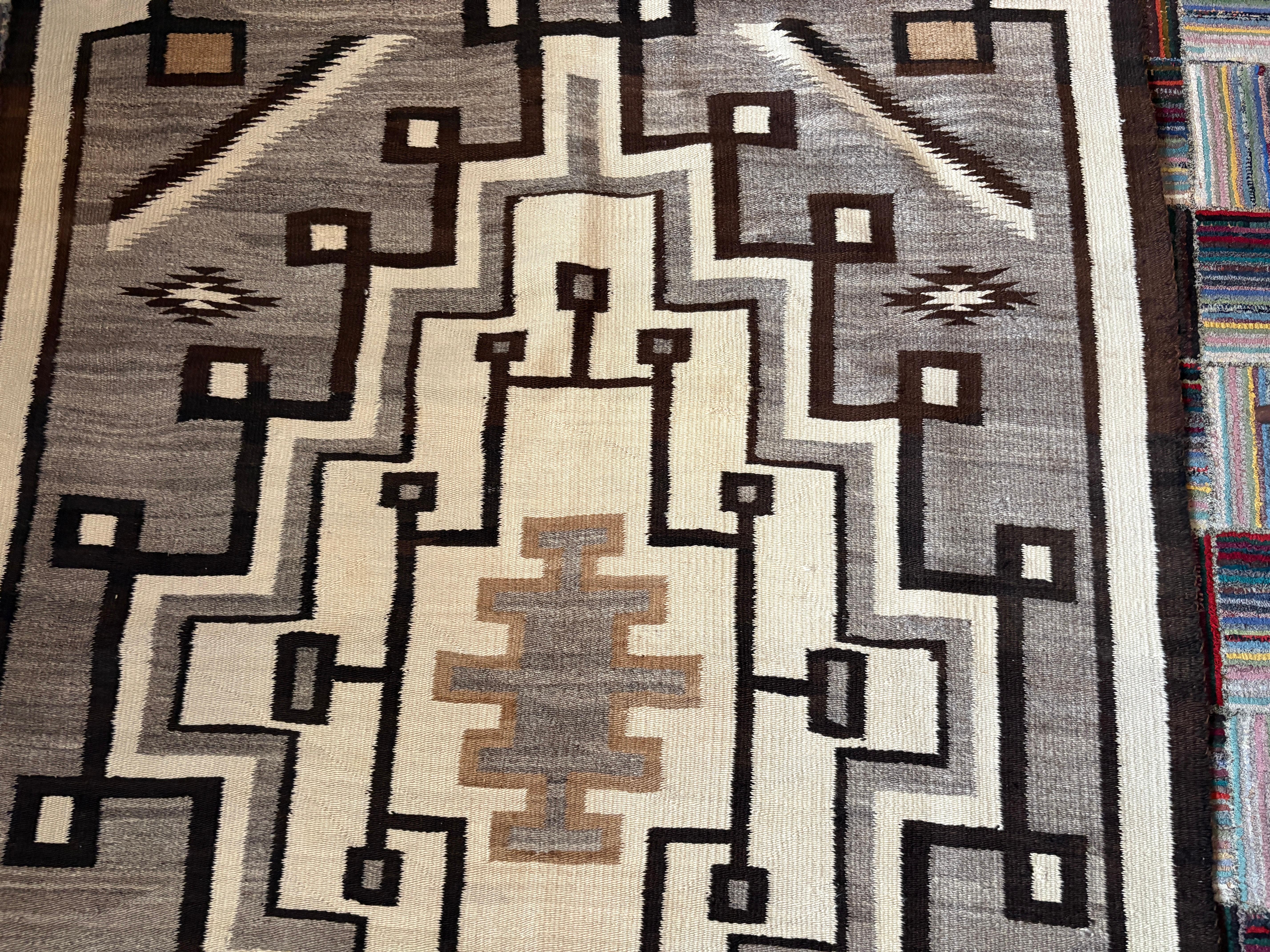 20th Century Crystal Trading Post / Navajo Indian Weaving Area Rug For Sale