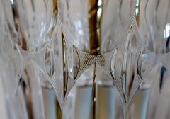 Crystal Traditional Urn Form Thumbprint Table Lamp with Brass Base