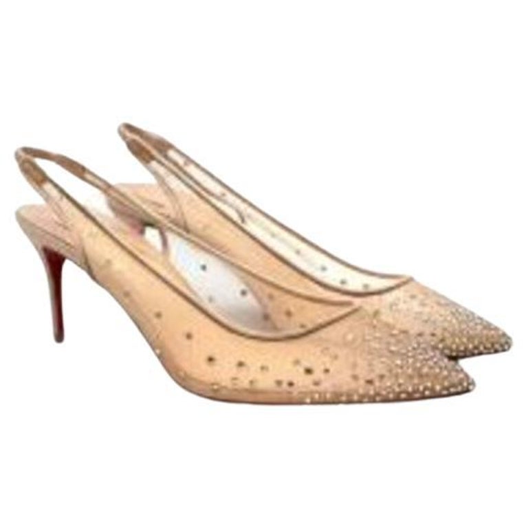 crystal and tulle Follies Strass slingback heeled pumps For Sale