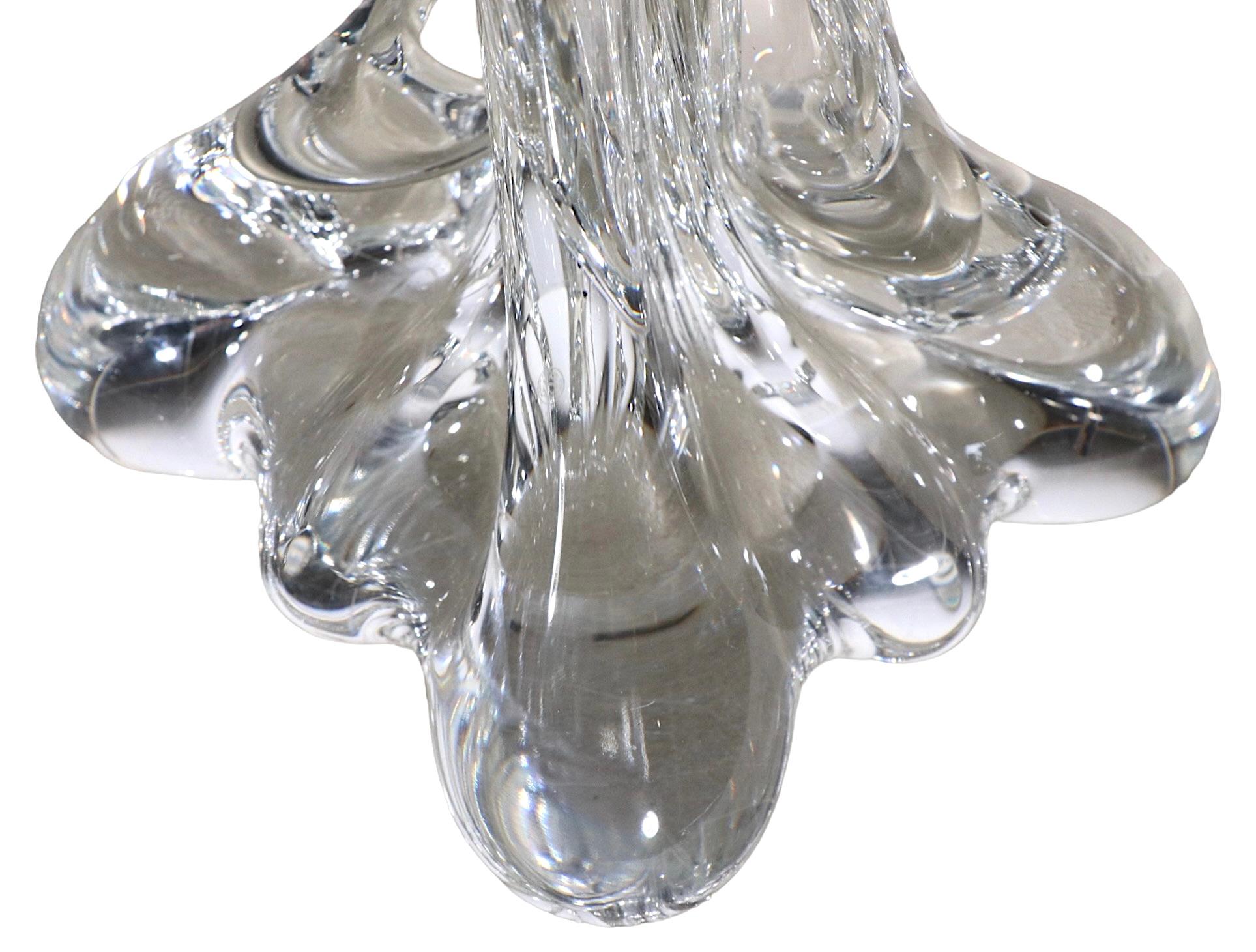Crystal Twist Form Table Lamp Made in France by Baccarat In Good Condition In New York, NY