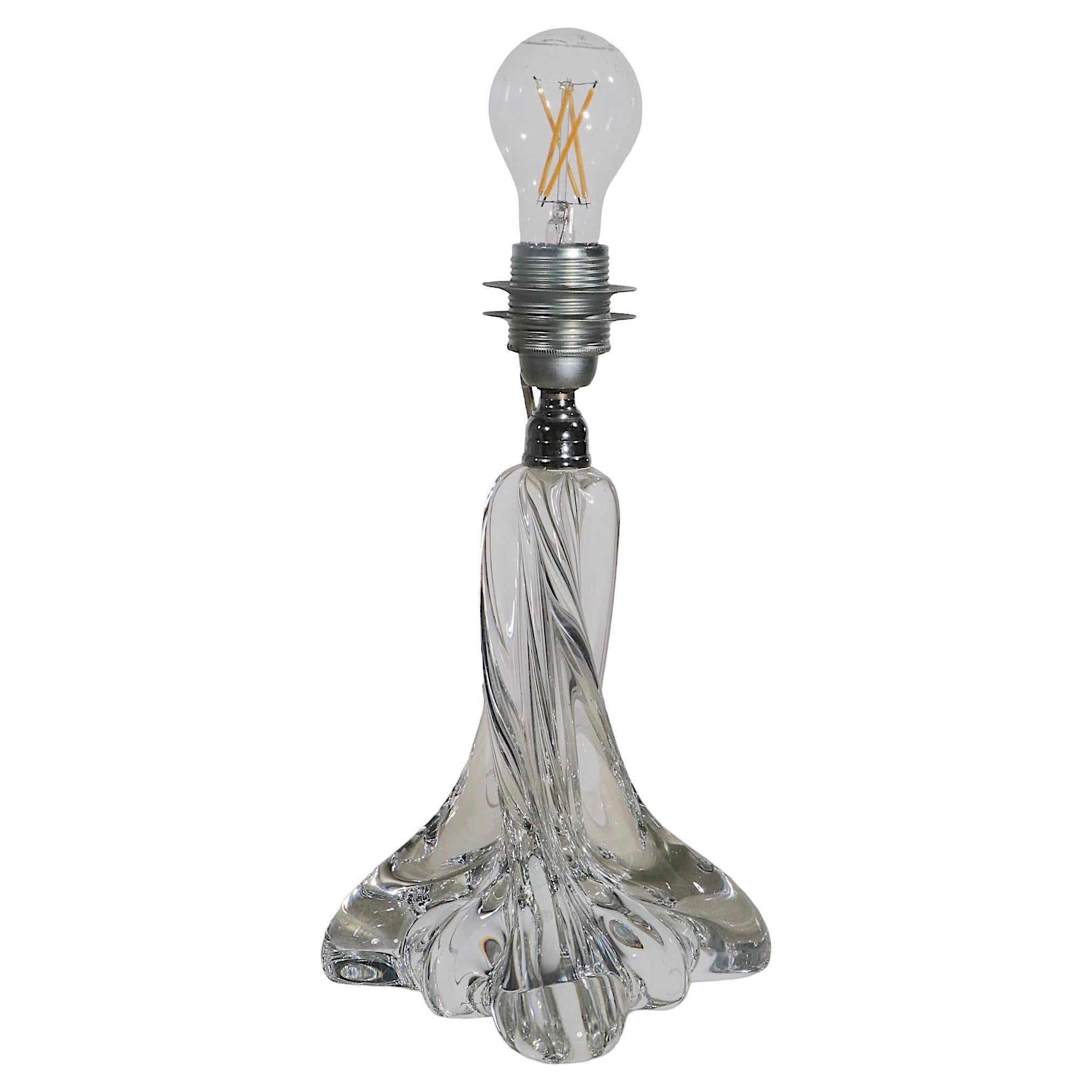 Crystal Twist Form Table Lamp Made in France by Baccarat