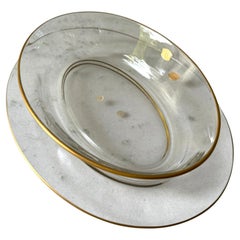 Vajilla de Cristal Val Saint Lambert Platos hondos y llanos oblongos Pareja disponible