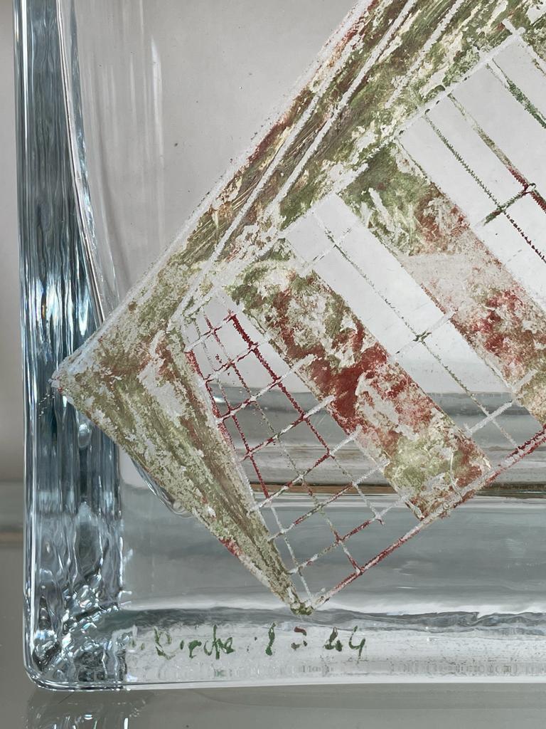 Kristallvase aus Kristall von Anatole Riecke, Mitte des Jahrhunderts, La Coupole Restaurant Paris (Art déco) im Angebot