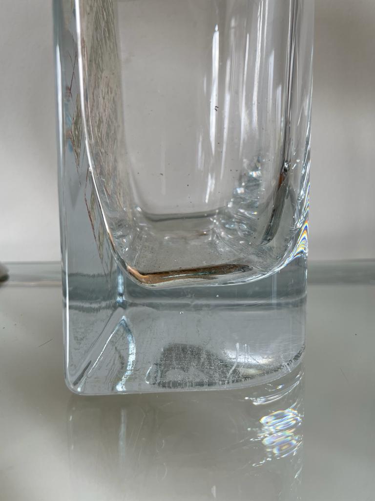 French Crystal Vase by Anatole Riecke, Mid Century, La Coupole Restaurant Paris For Sale