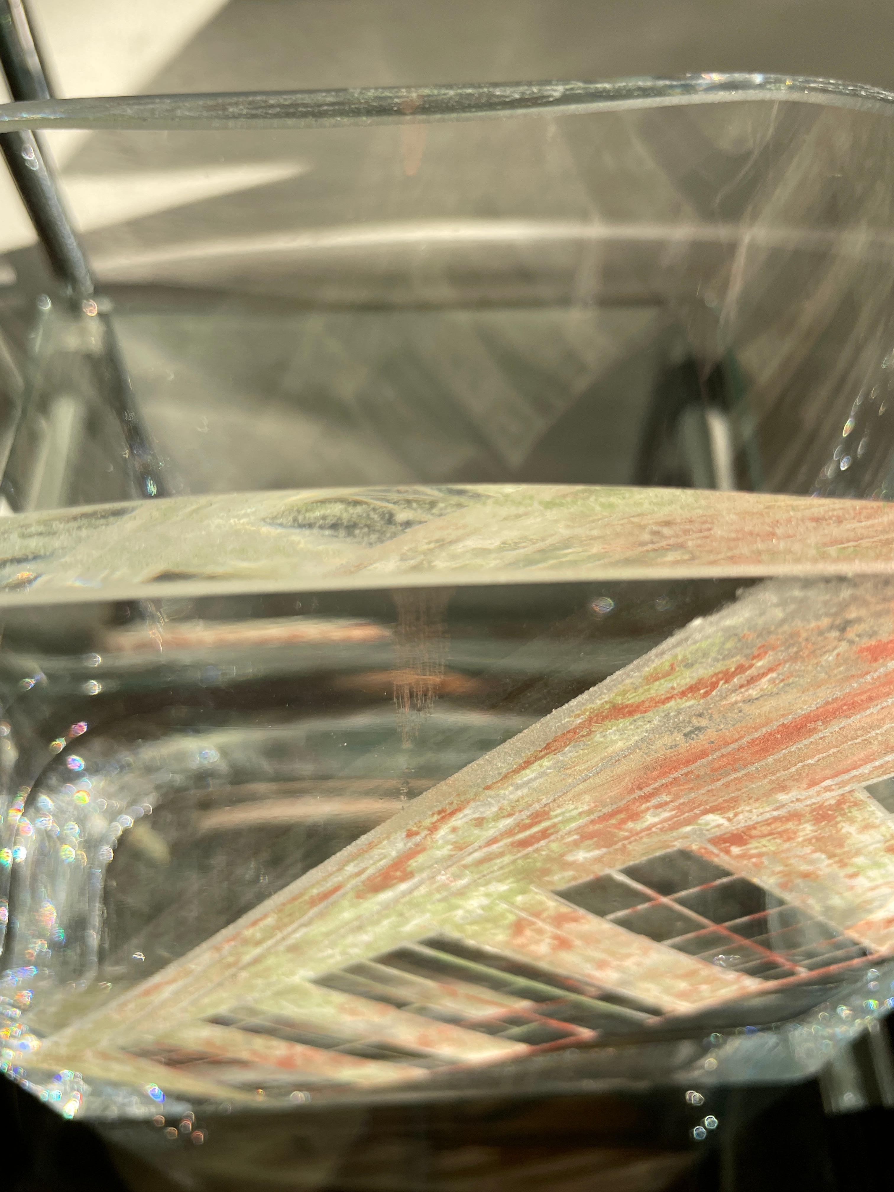 Kristallvase aus Kristall von Anatole Riecke, Mitte des Jahrhunderts, La Coupole Restaurant Paris im Zustand „Gut“ im Angebot in Crespières, FR