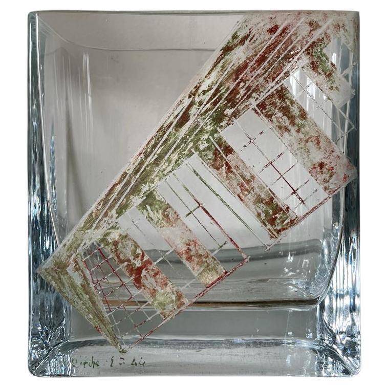 Vaso di cristallo di Anatole Riecke, metà secolo, Ristorante La Coupole Parigi in vendita