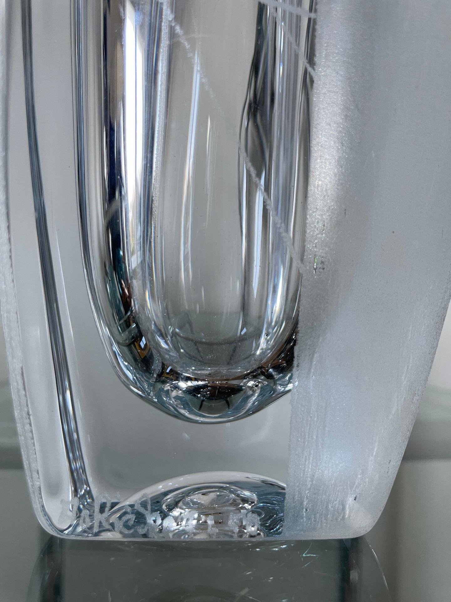 Crystal Vase by Anatole Riecke, Translucide, Opaque, White, Black and Silver In Good Condition In Crespières, FR