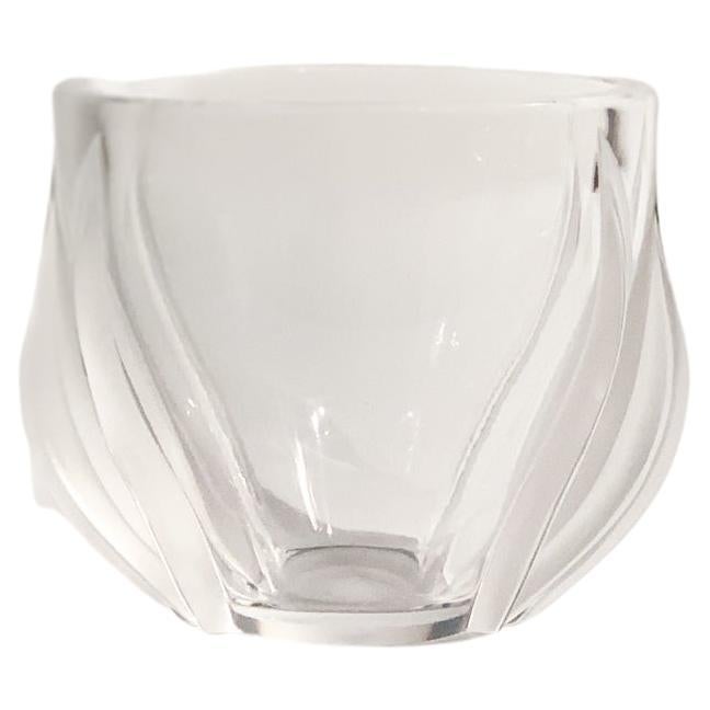 Crystal Vase by Lalique Deux Tulipes 80s For Sale