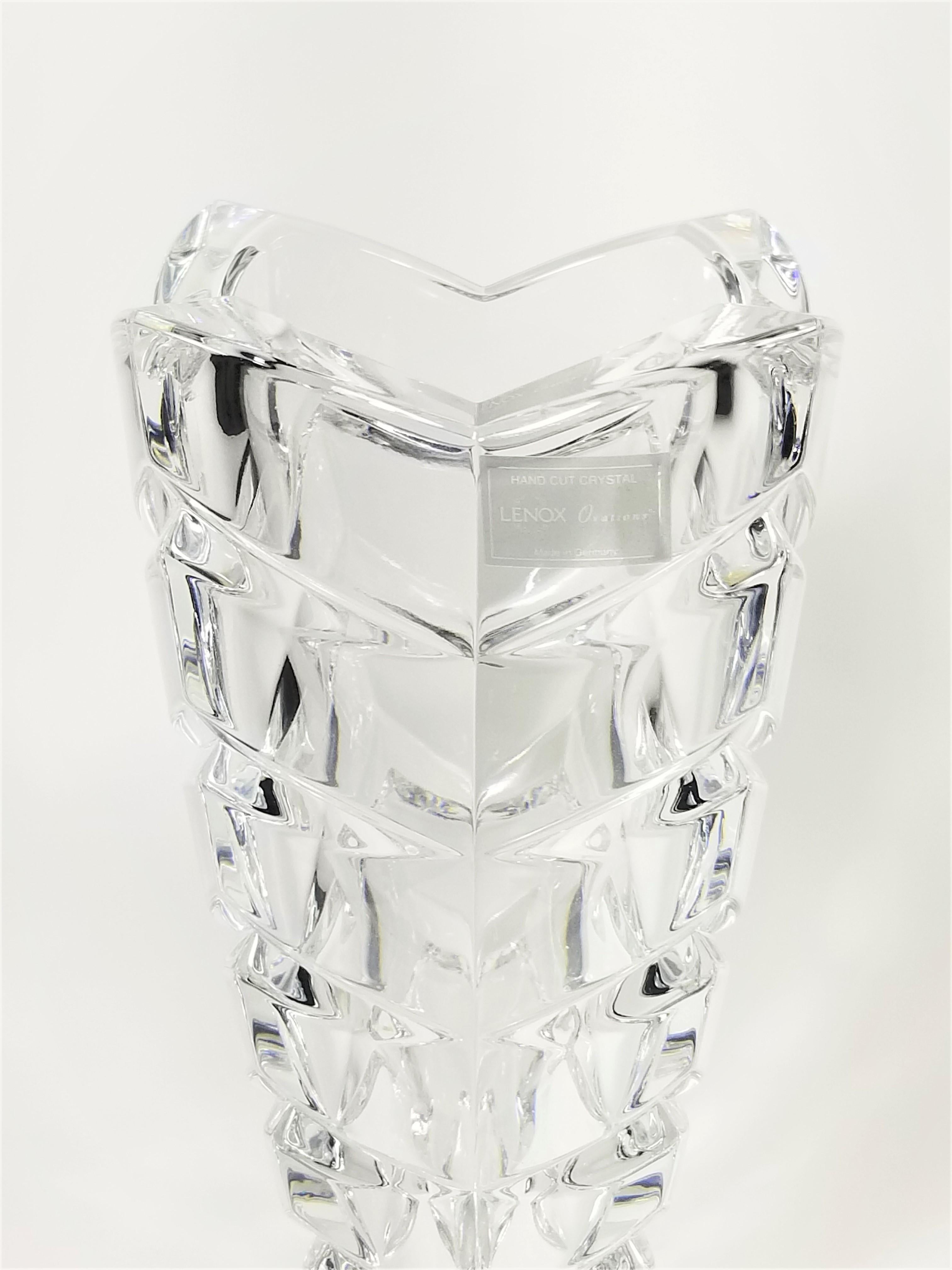 Crystal Vase by Lenox Hand Cut  Made in Germany Unused  For Sale 2