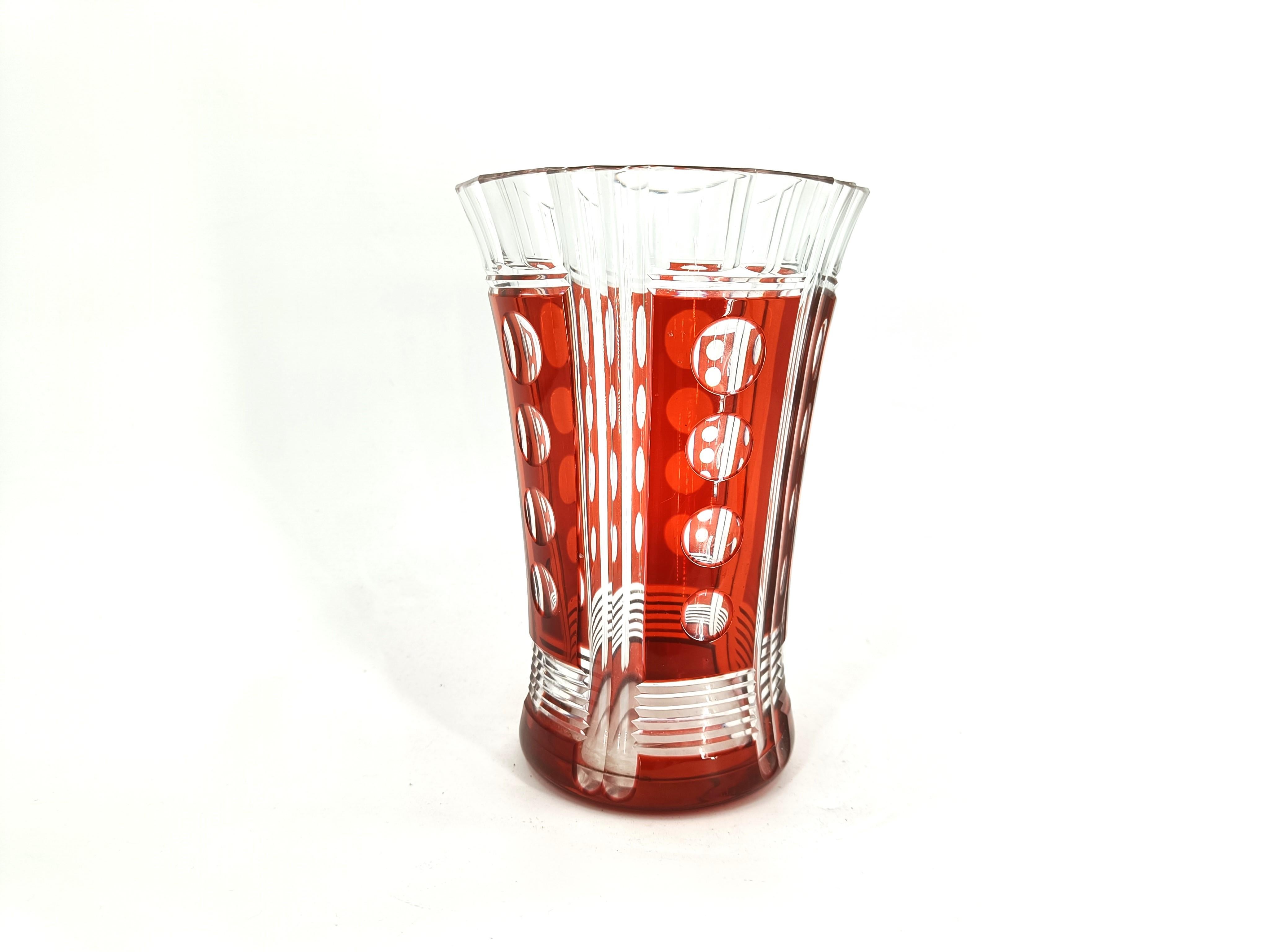 Belga Vaso di cristallo di Val Saint Lambert, anni '60 in vendita