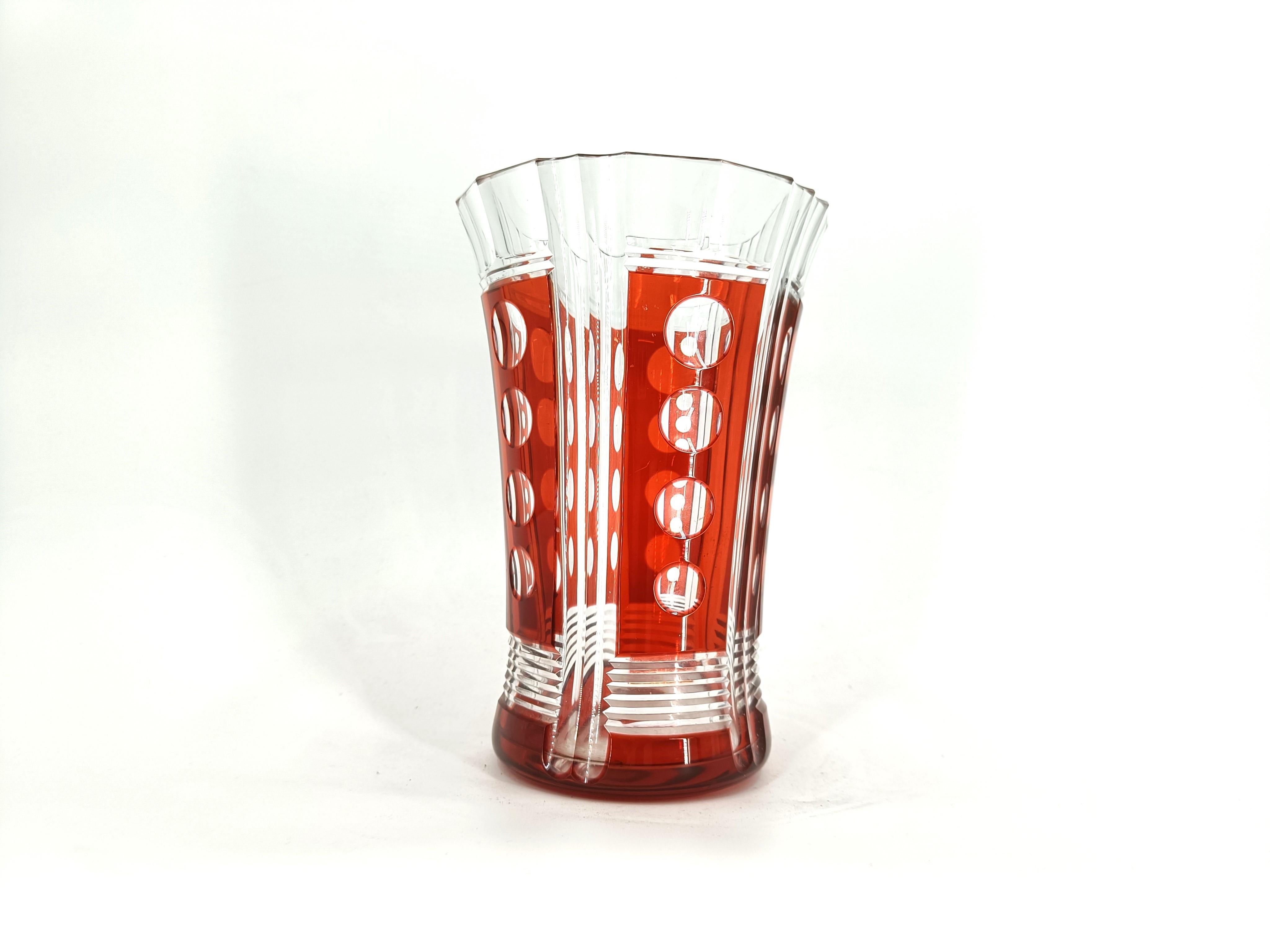 Vaso di cristallo di Val Saint Lambert, anni '60 In condizioni buone in vendita a Leuven, Vlaams Gewest