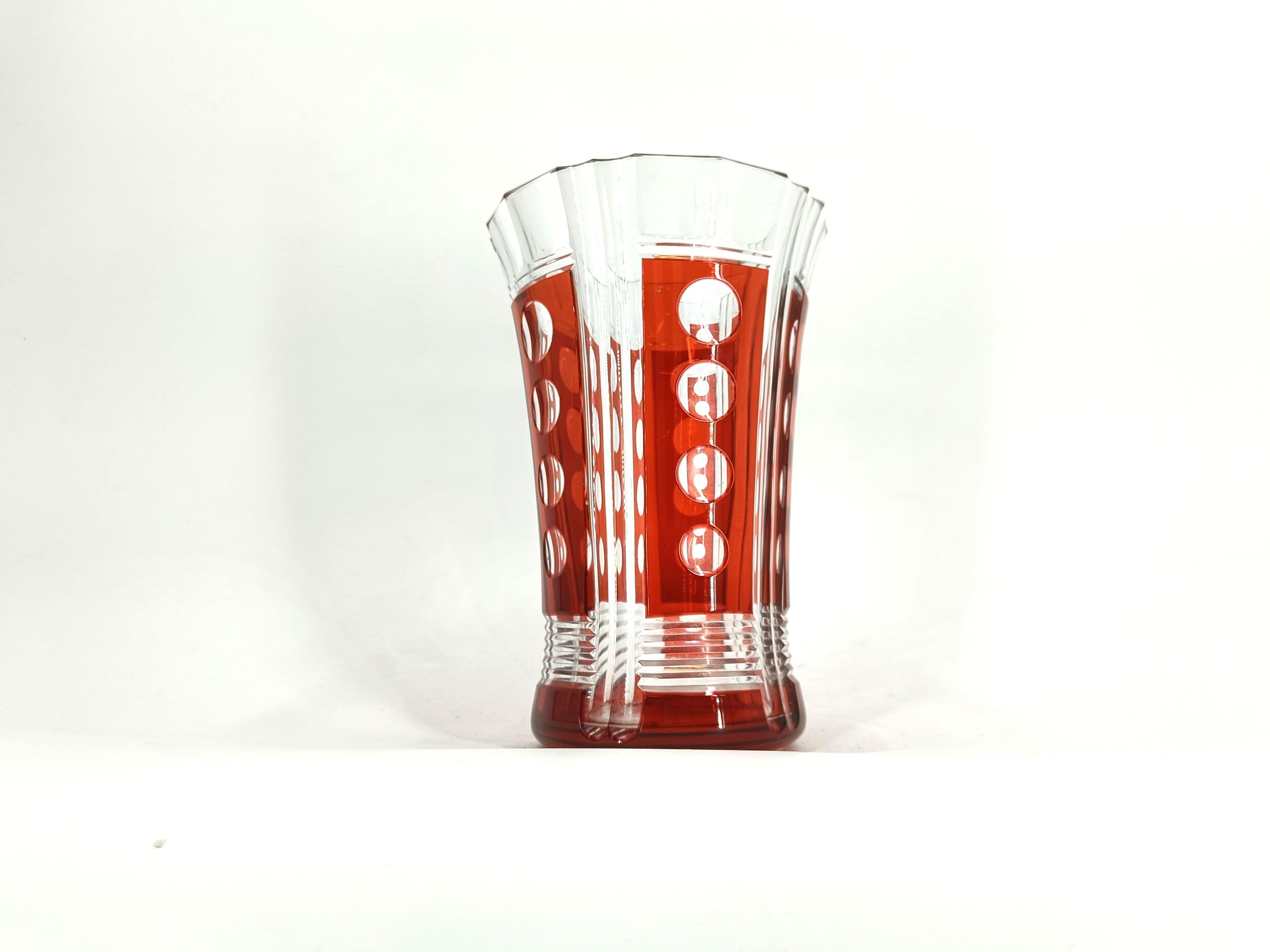 Metà XX secolo Vaso di cristallo di Val Saint Lambert, anni '60 in vendita