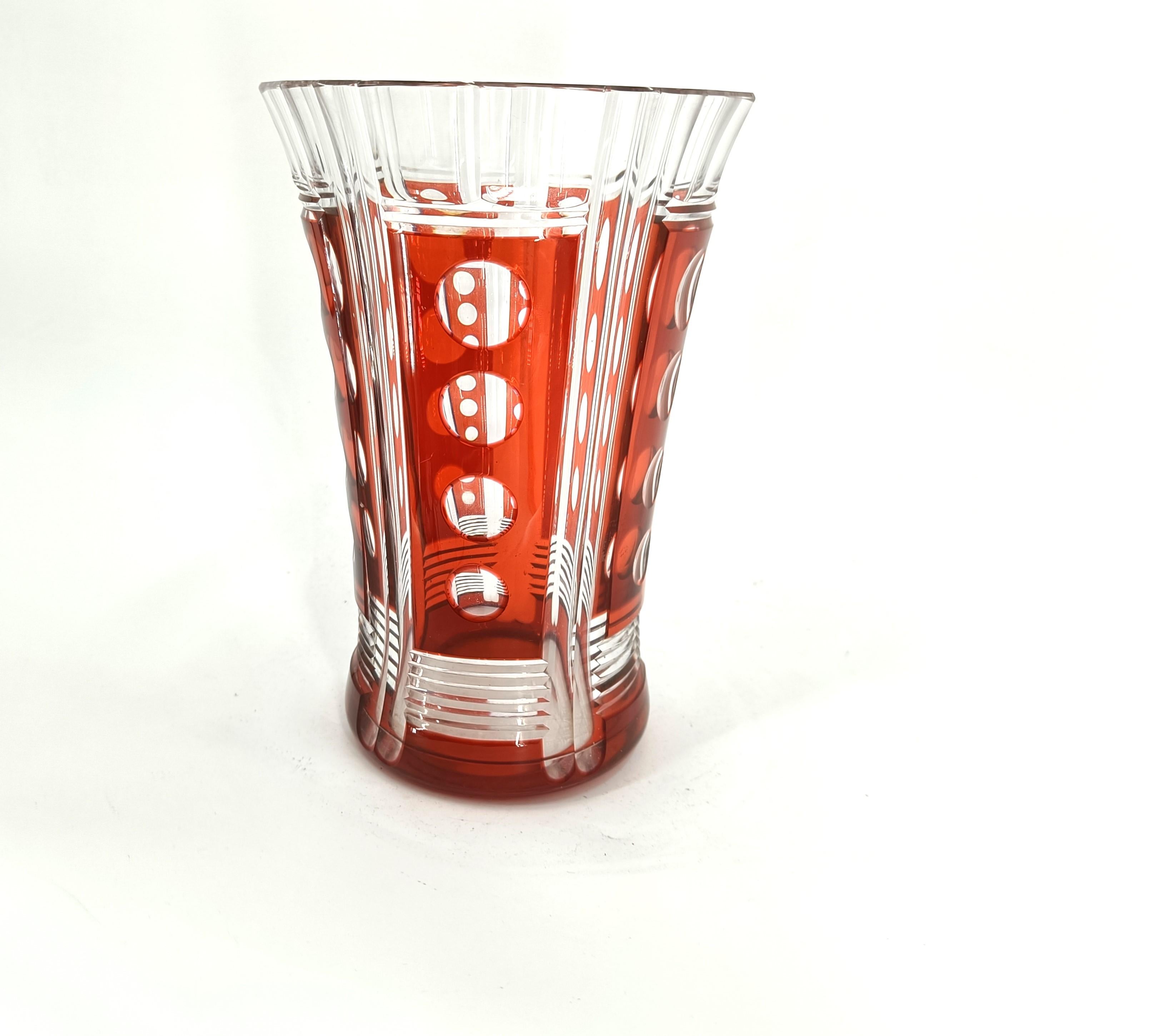 Cristallo Vaso di cristallo di Val Saint Lambert, anni '60 in vendita