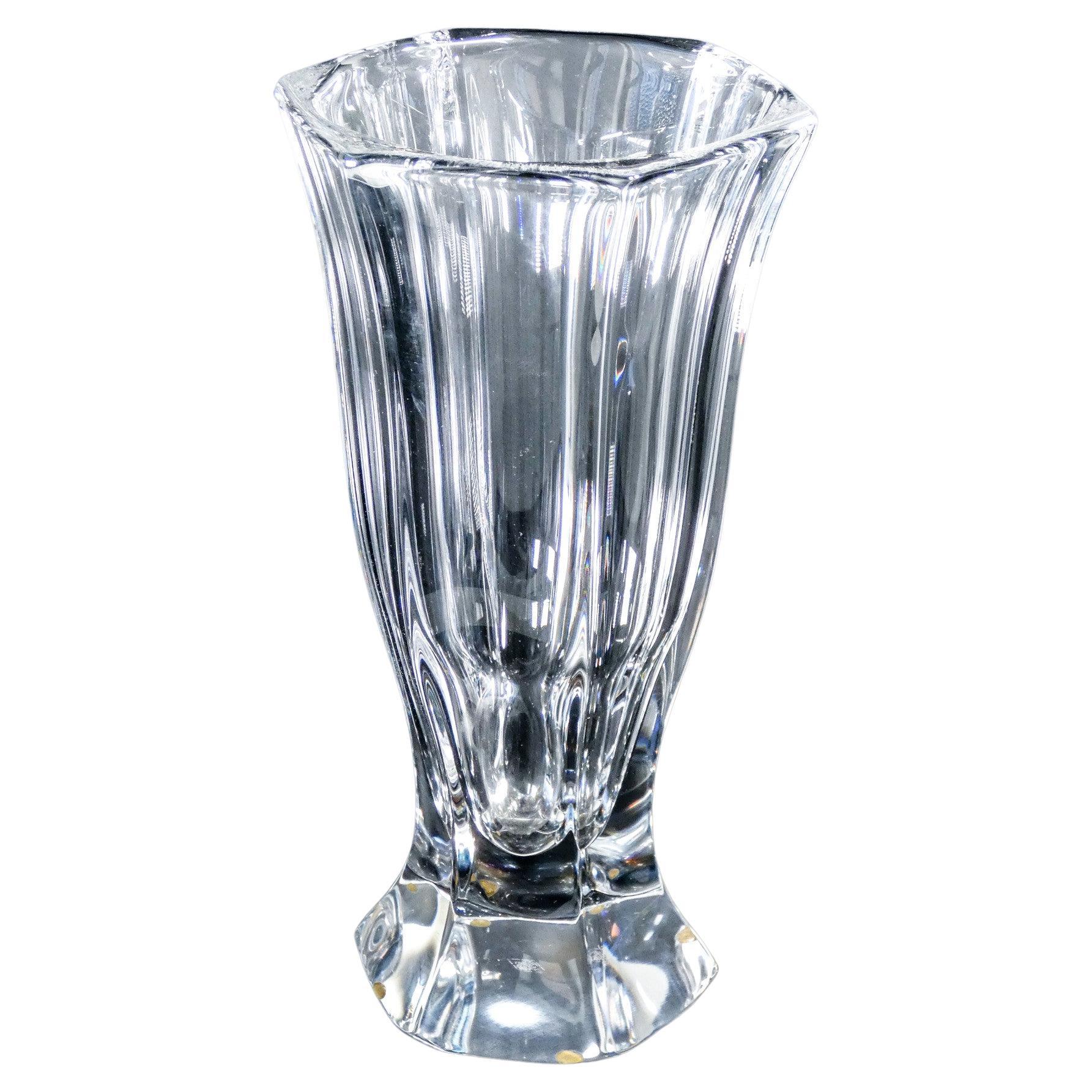 Crystal Vase, Design by Vannes Art, France, 20th C For Sale