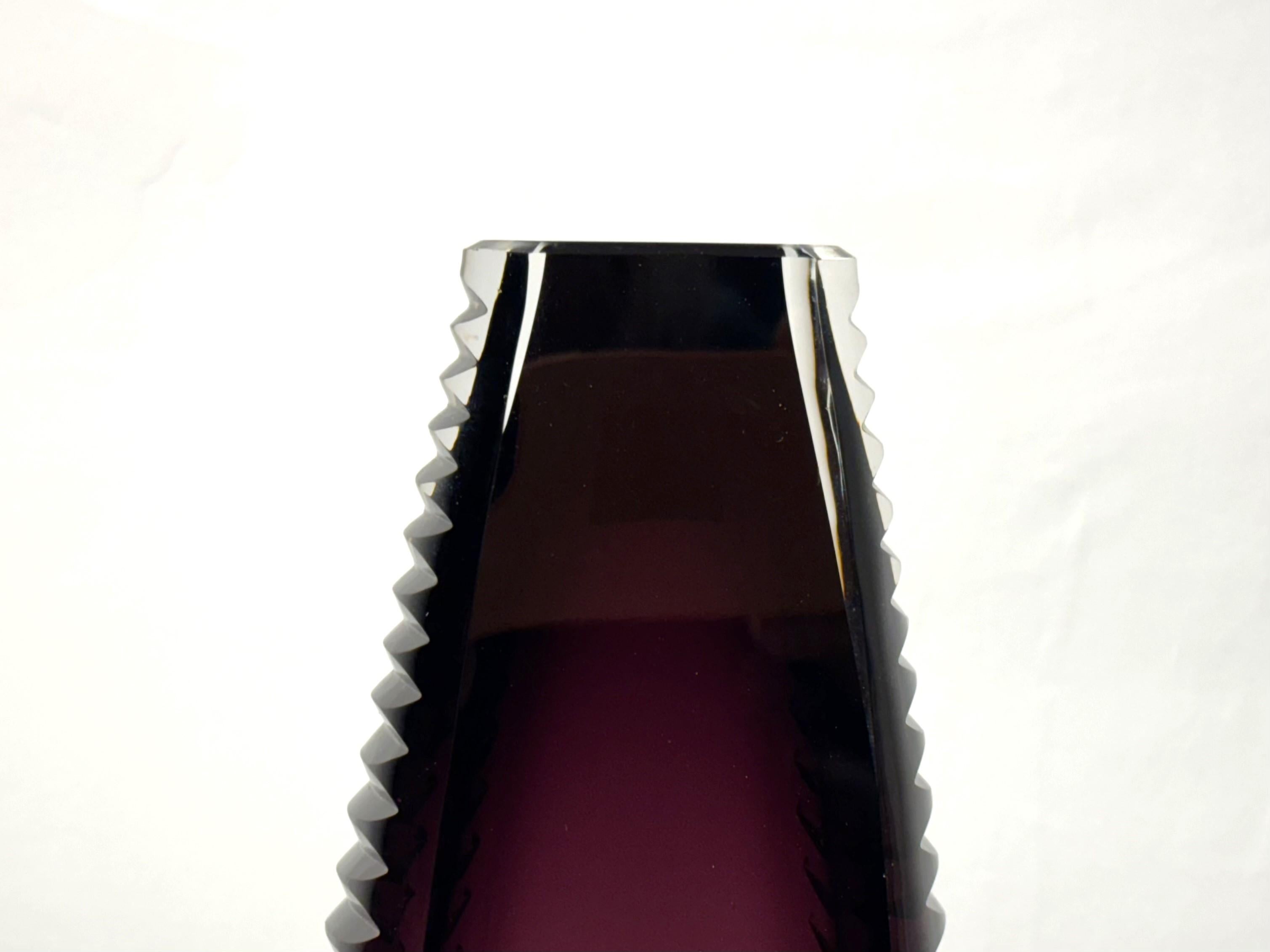 Late 20th Century Crystal vase, handcut, 1970. For Sale
