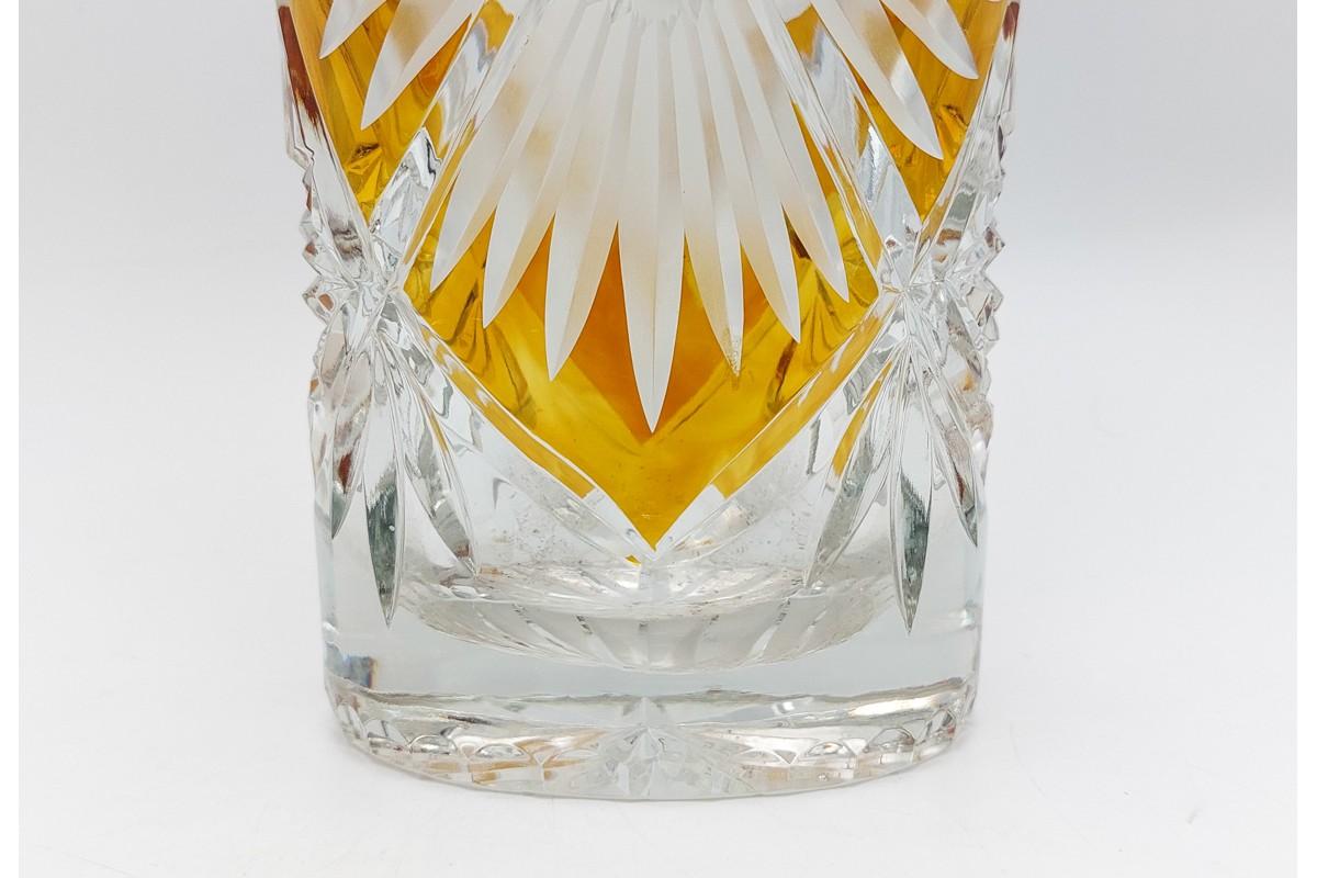 Mid-Century Modern Crystal vase, Huta Szkła Julia, 1960s, Poland. For Sale