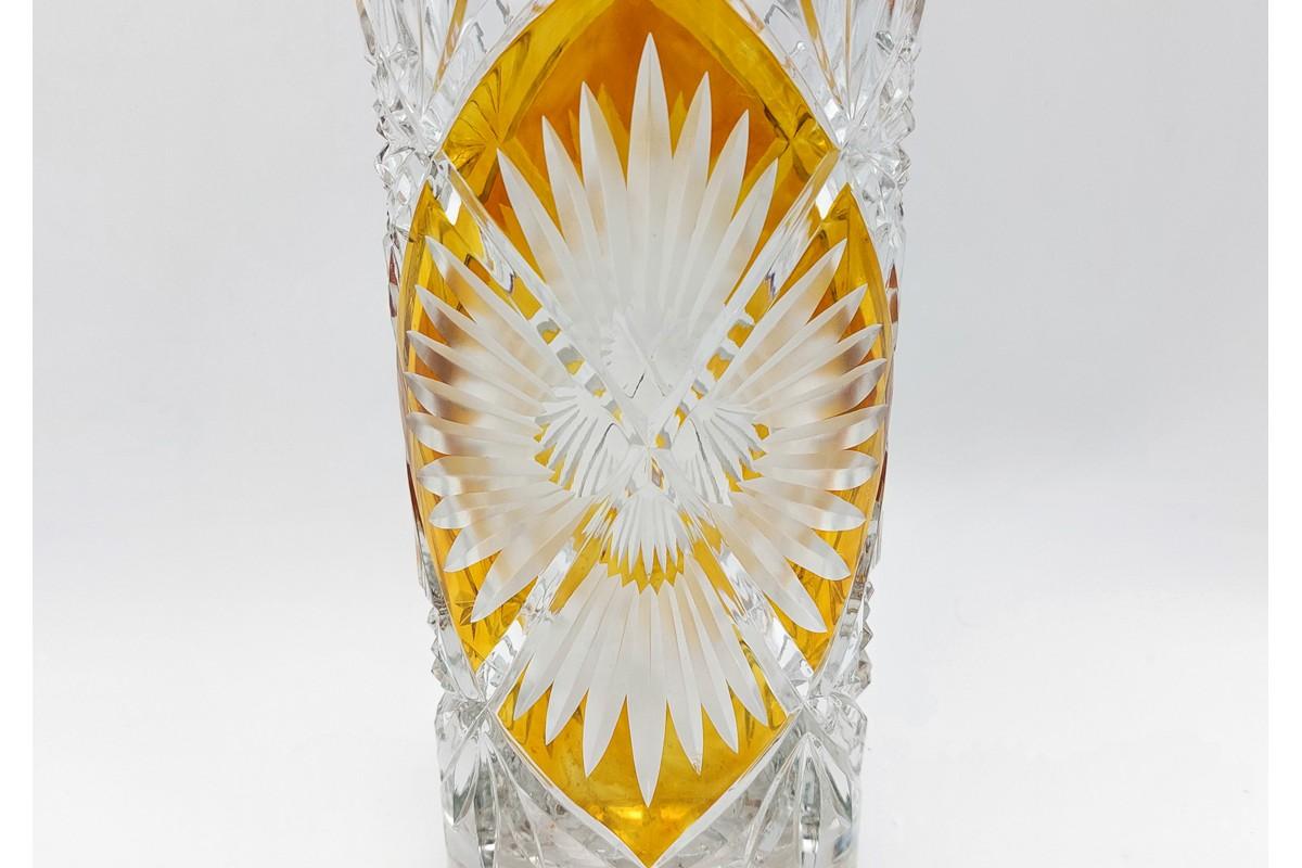 Polish Crystal vase, Huta Szkła Julia, 1960s, Poland. For Sale