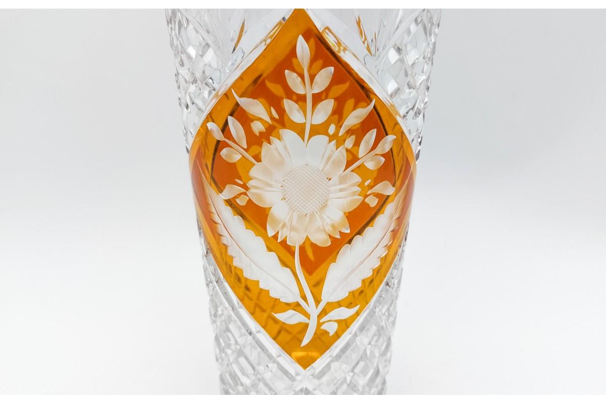 Polish Crystal vase, Huta Szkła Julia, 1960s, Poland. For Sale
