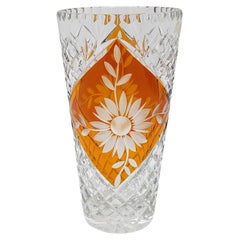 Crystal vase, Huta Szkła Julia, 1960s, Poland.