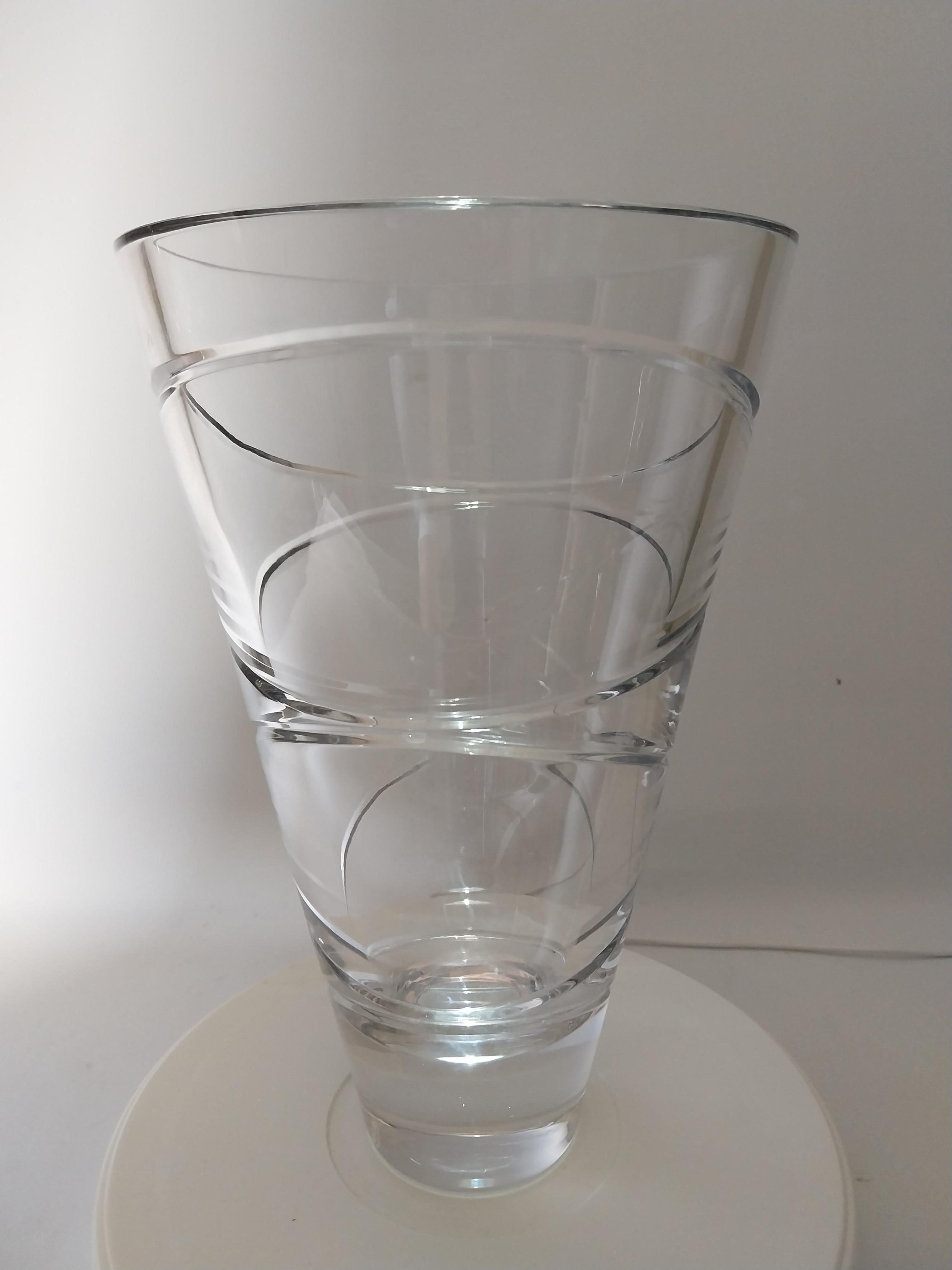 Contemporary Waterford Crystal Cut Glass Vase For Sale