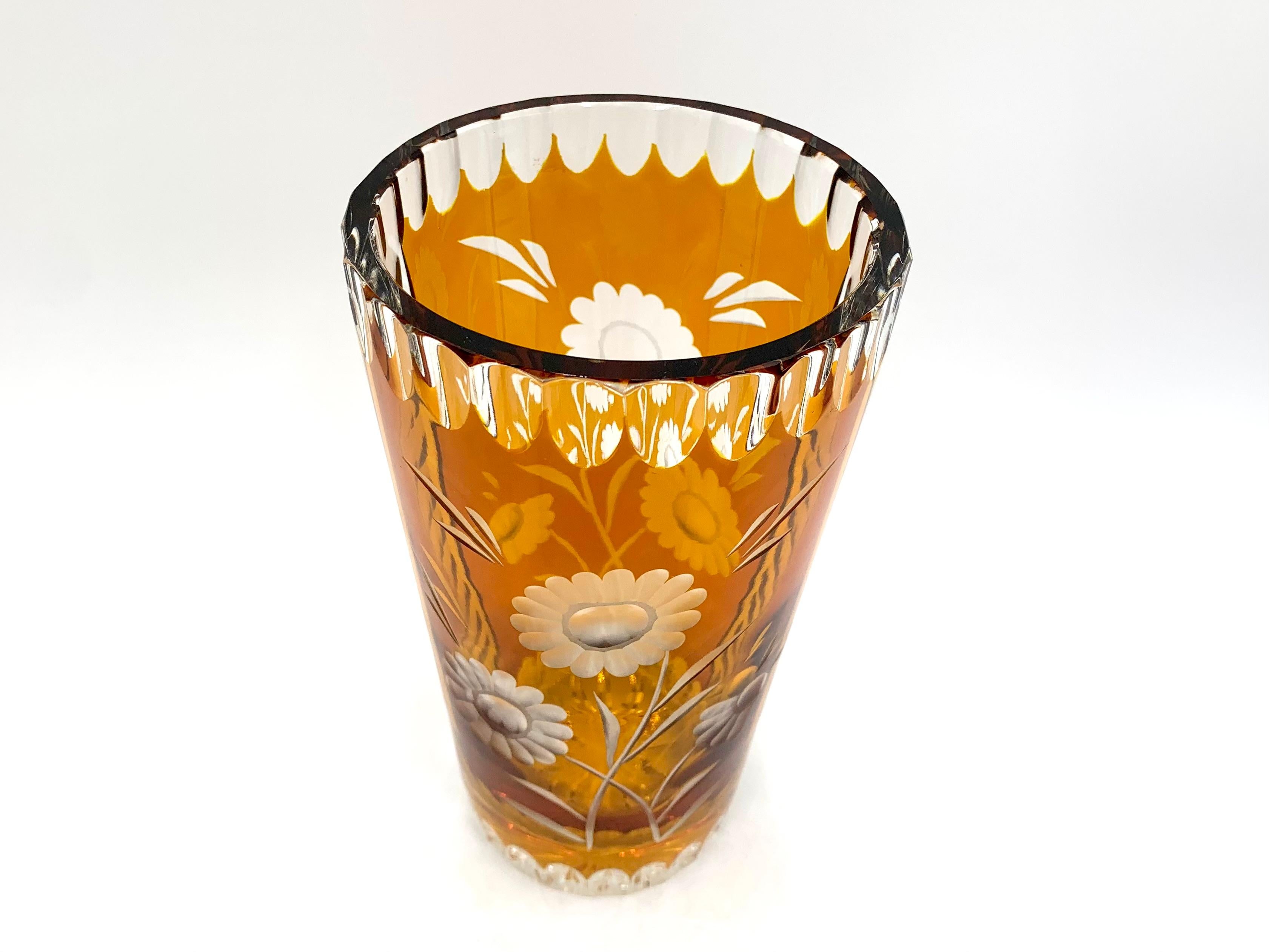 Mid-Century Modern Crystal Vase, Julia Glassworks, 1960s For Sale