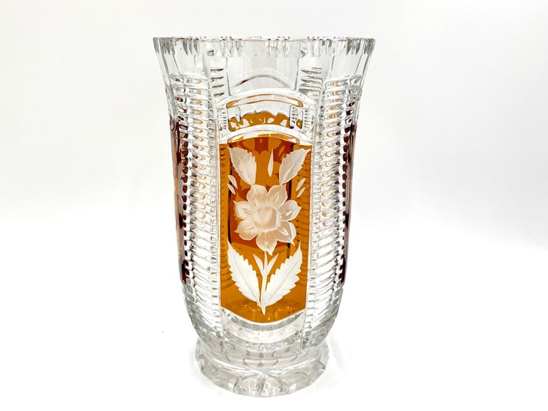 Mid-Century Modern Crystal Vase, Julia Glassworks, 1960s