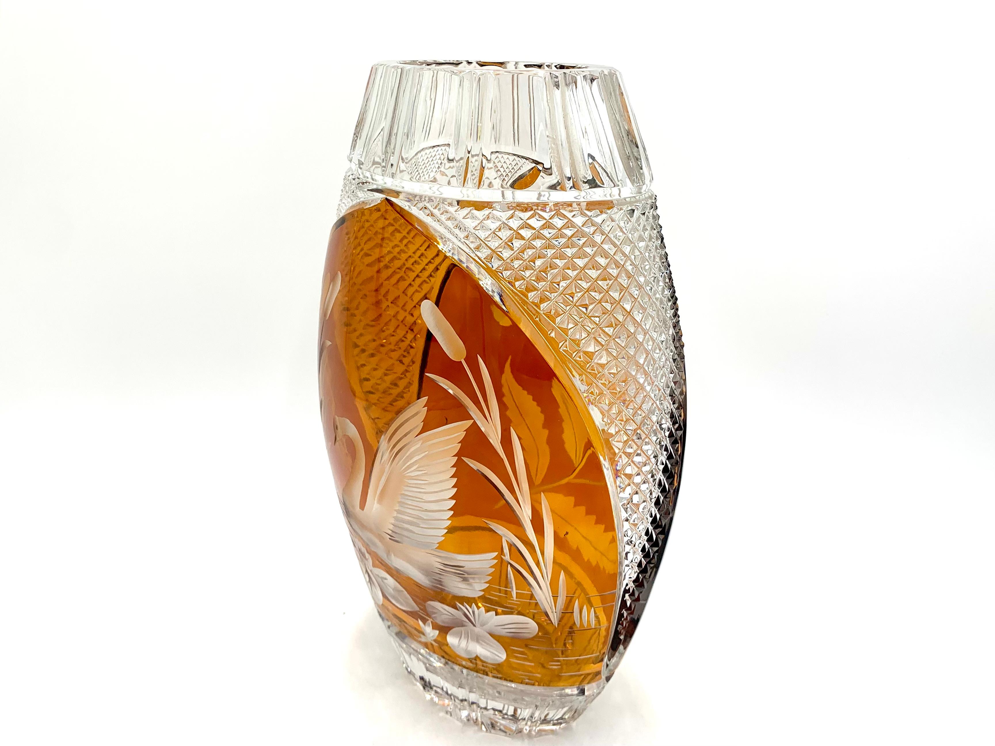 Mid-Century Modern Crystal Vase, Julia Glassworks, 1960s