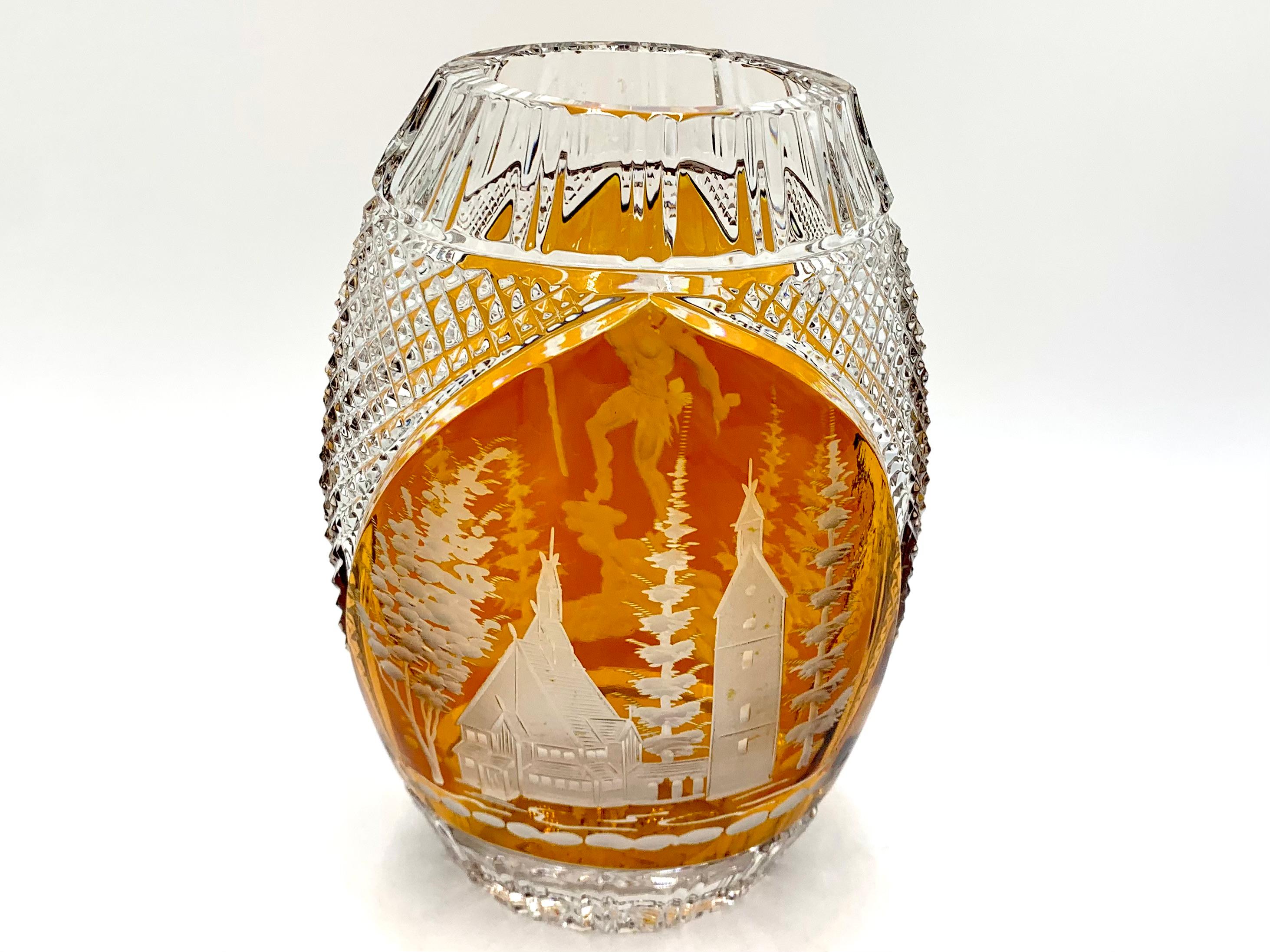 Mid-Century Modern Crystal Vase, Julia Glassworks, 1960s