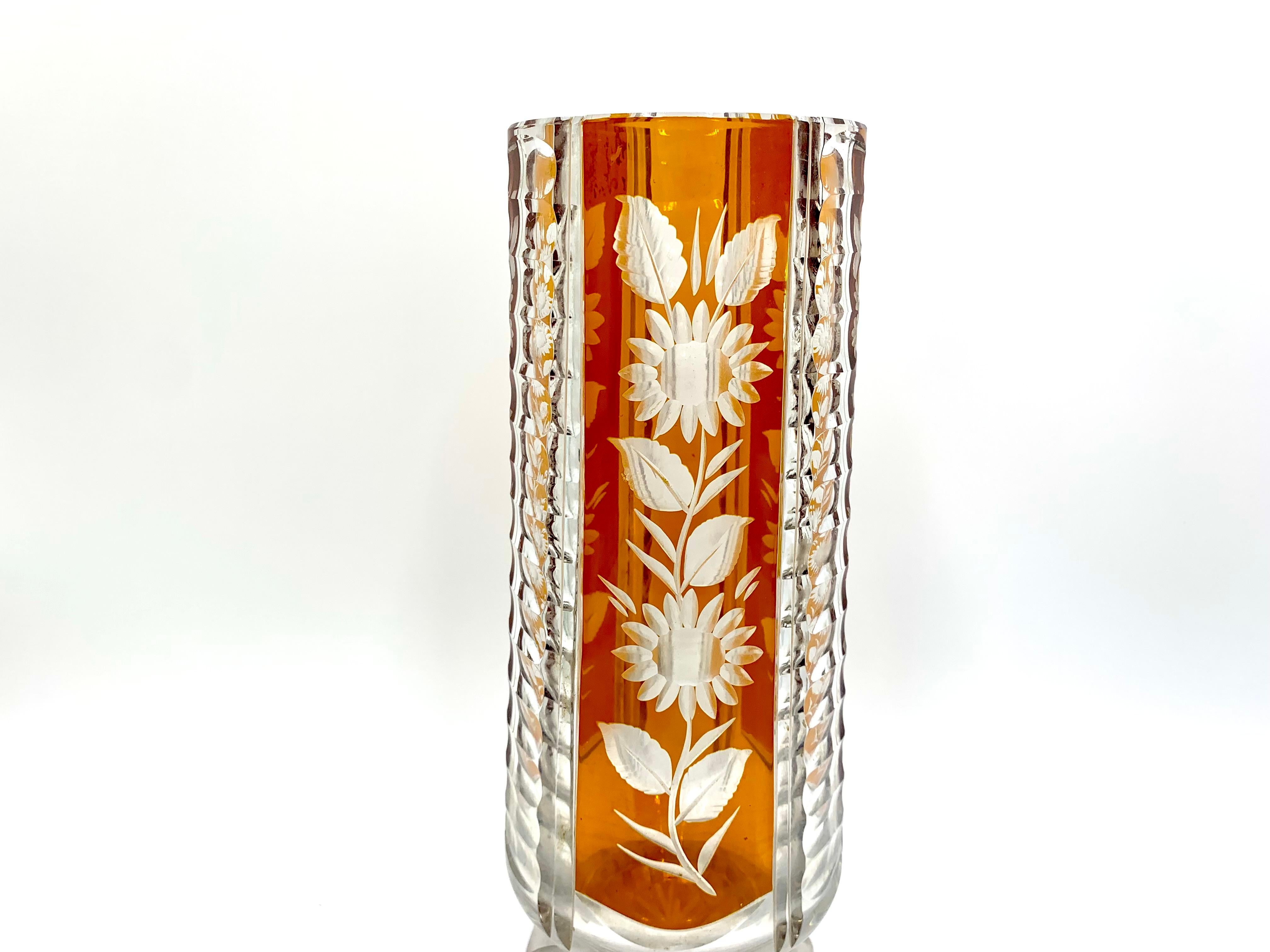 Mid-Century Modern Crystal Vase, Julia Glassworks, 1960s For Sale
