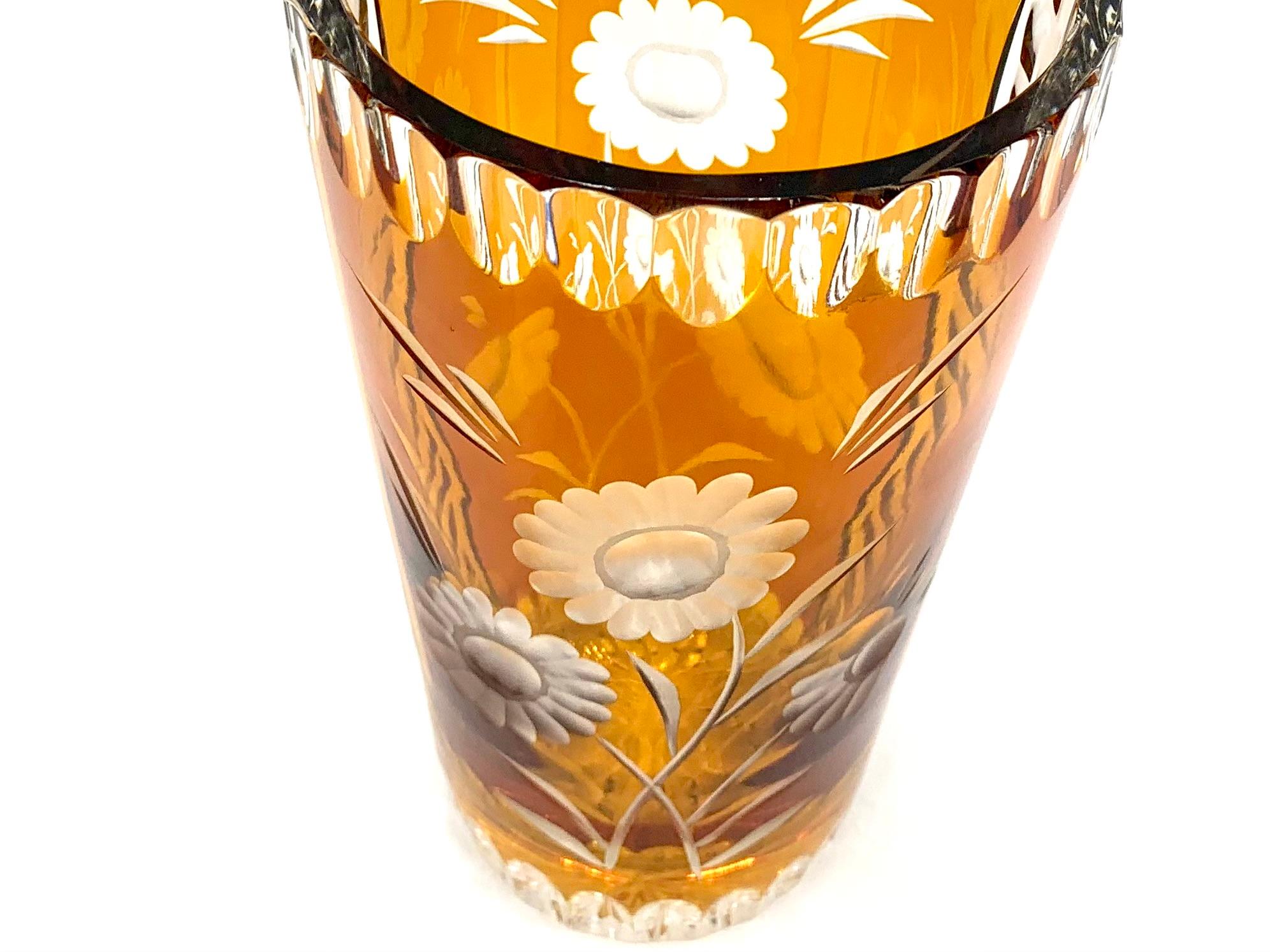 Mid-20th Century Crystal Vase, Julia Glassworks, 1960s For Sale