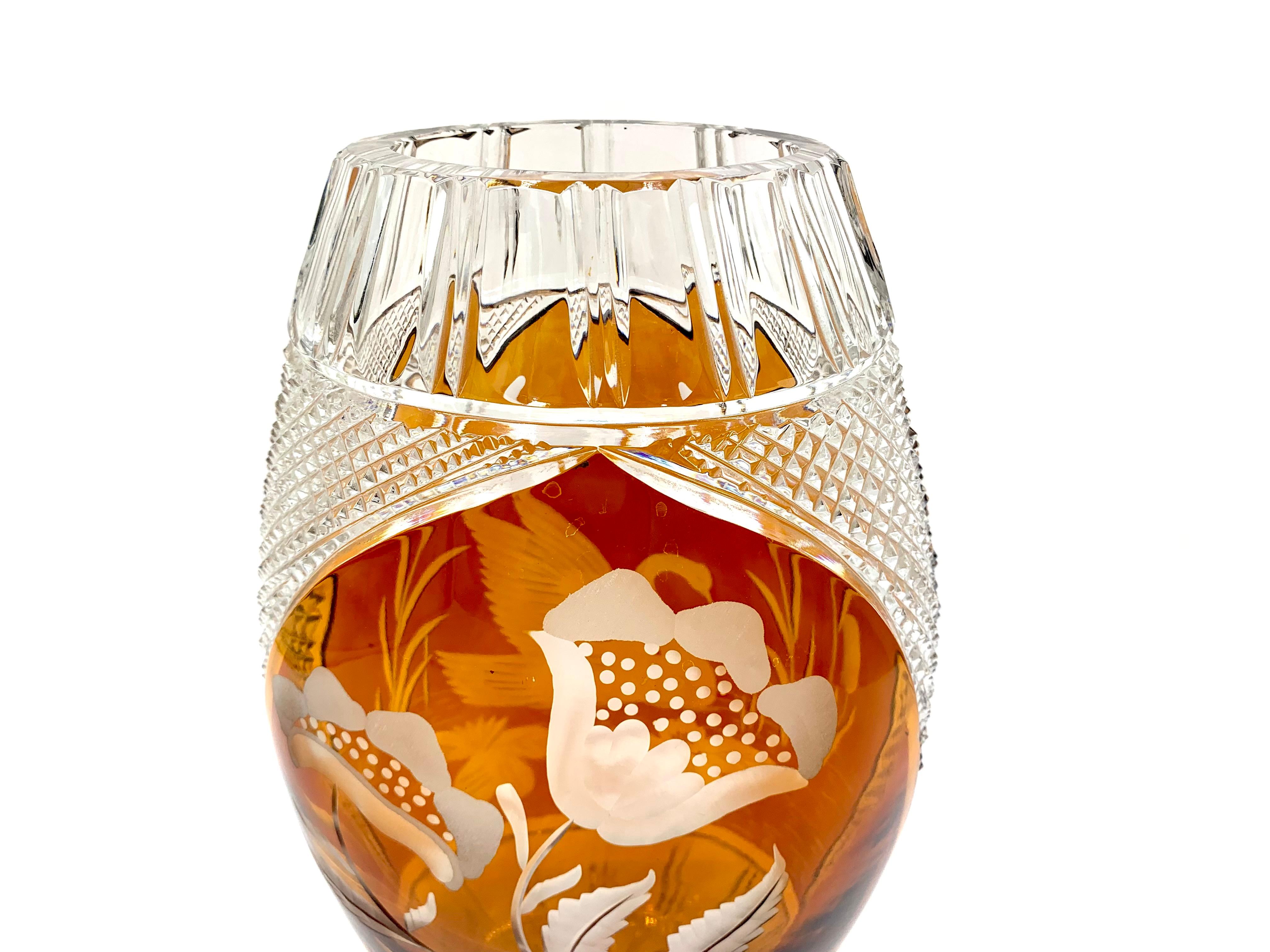 Mid-20th Century Crystal Vase, Julia Glassworks, 1960s