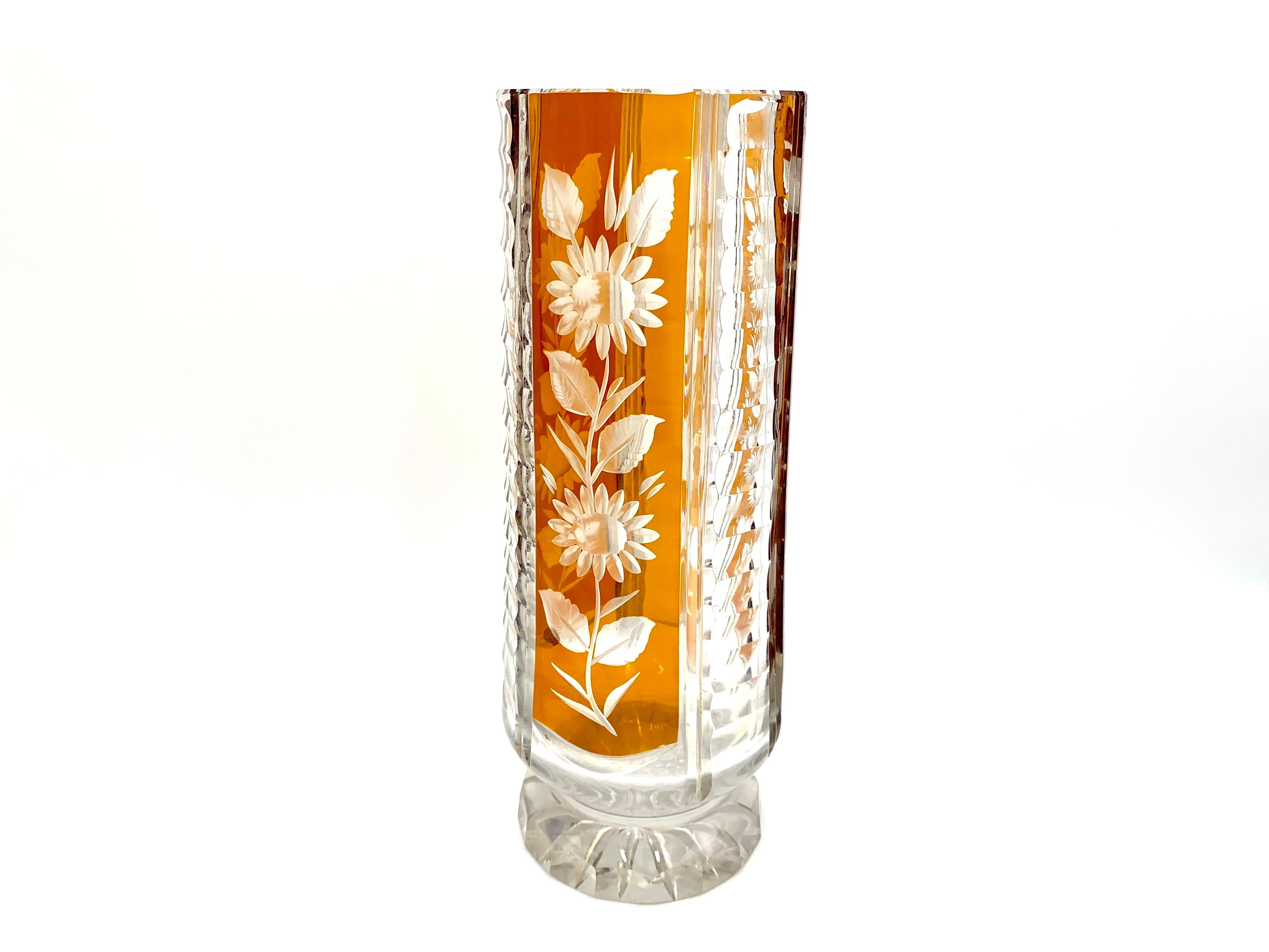Crystal Vase, Julia Glassworks, 1960s In Good Condition For Sale In Chorzów, PL