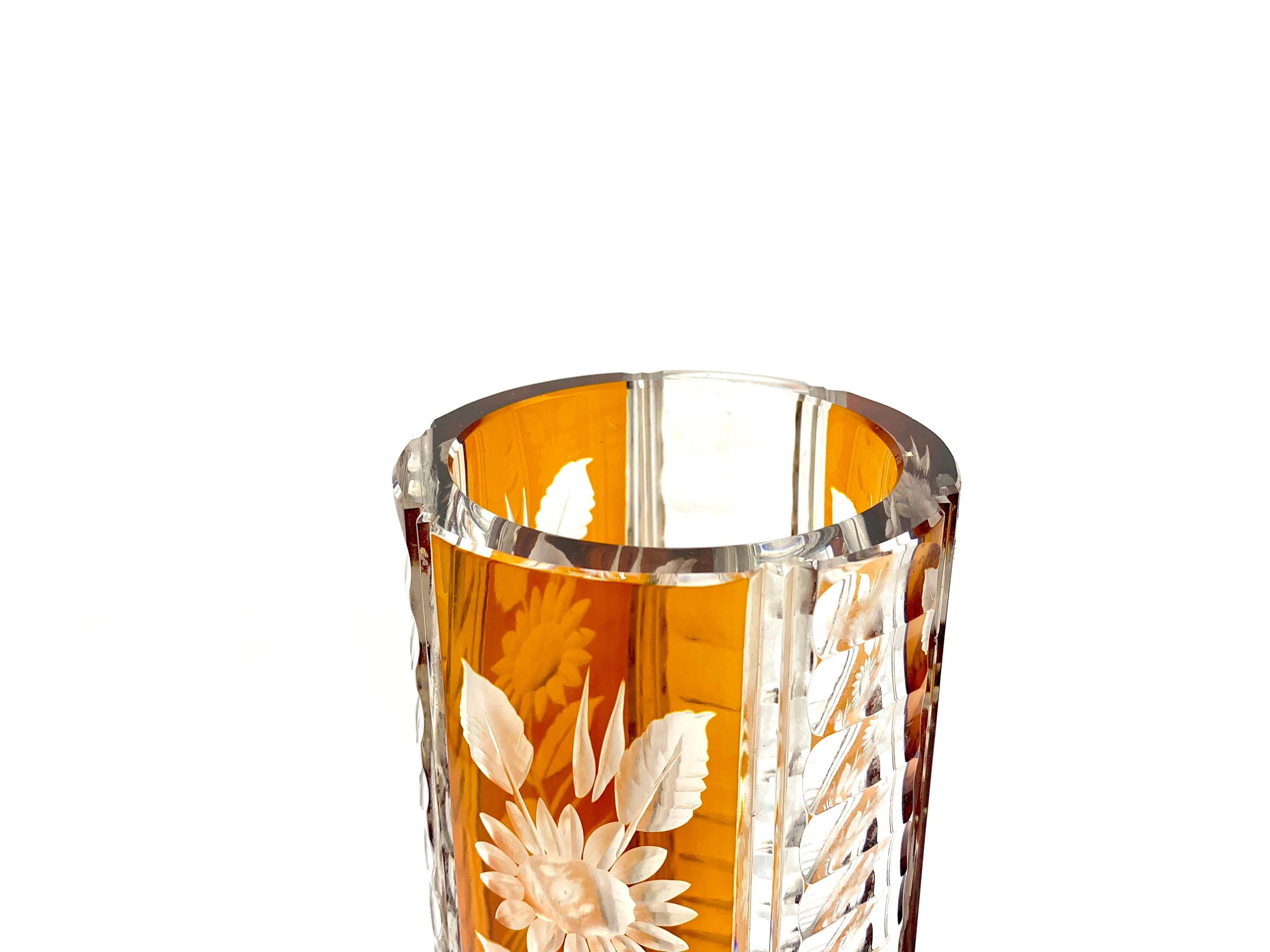 Mid-20th Century Crystal Vase, Julia Glassworks, 1960s