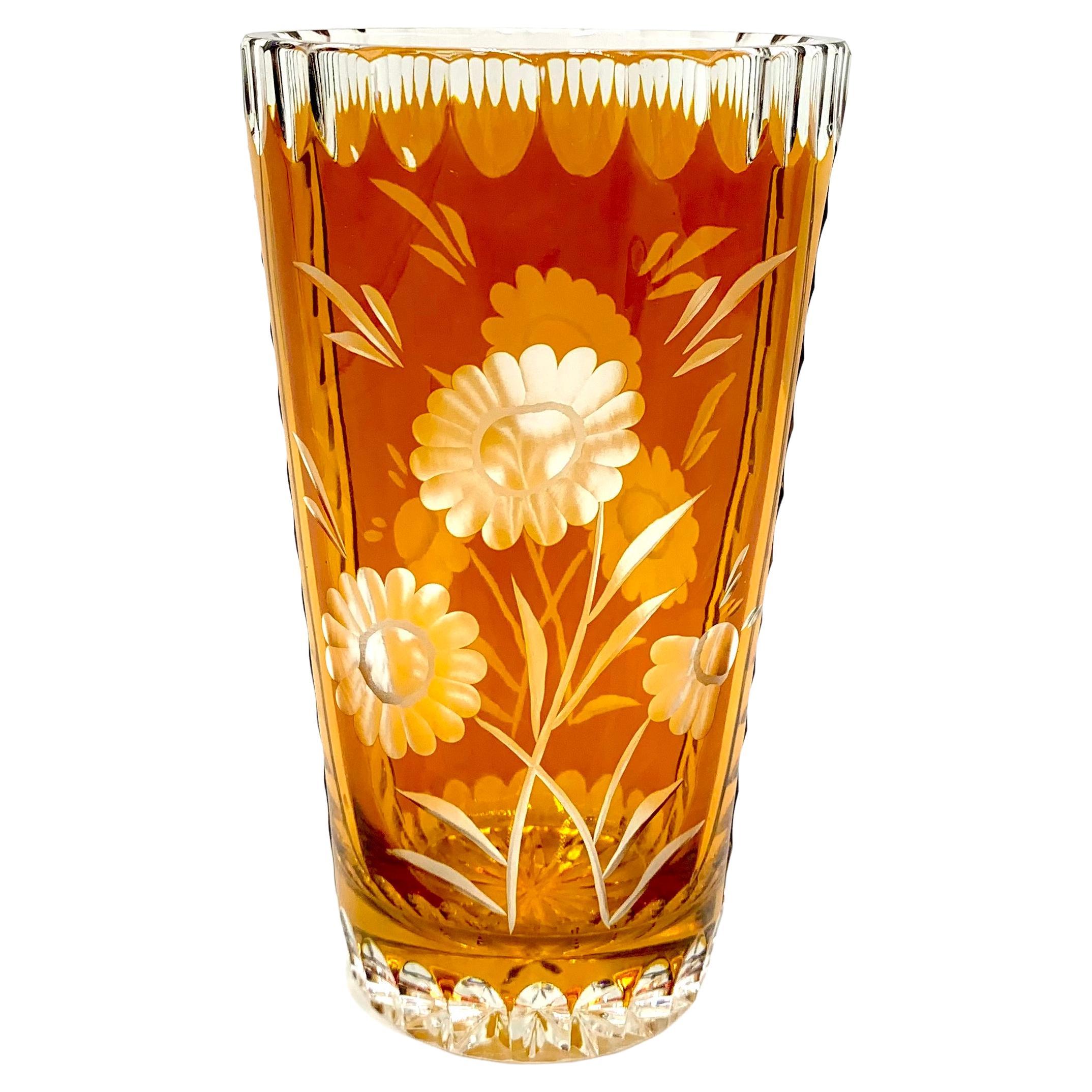 Crystal Vase, Julia Glassworks, 1960s For Sale