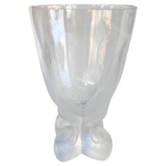 Crystal Vase Lalique  Signed Lalique Vase, France, 1960