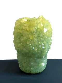 Crystal Vase Lime Large by Isaac Monte