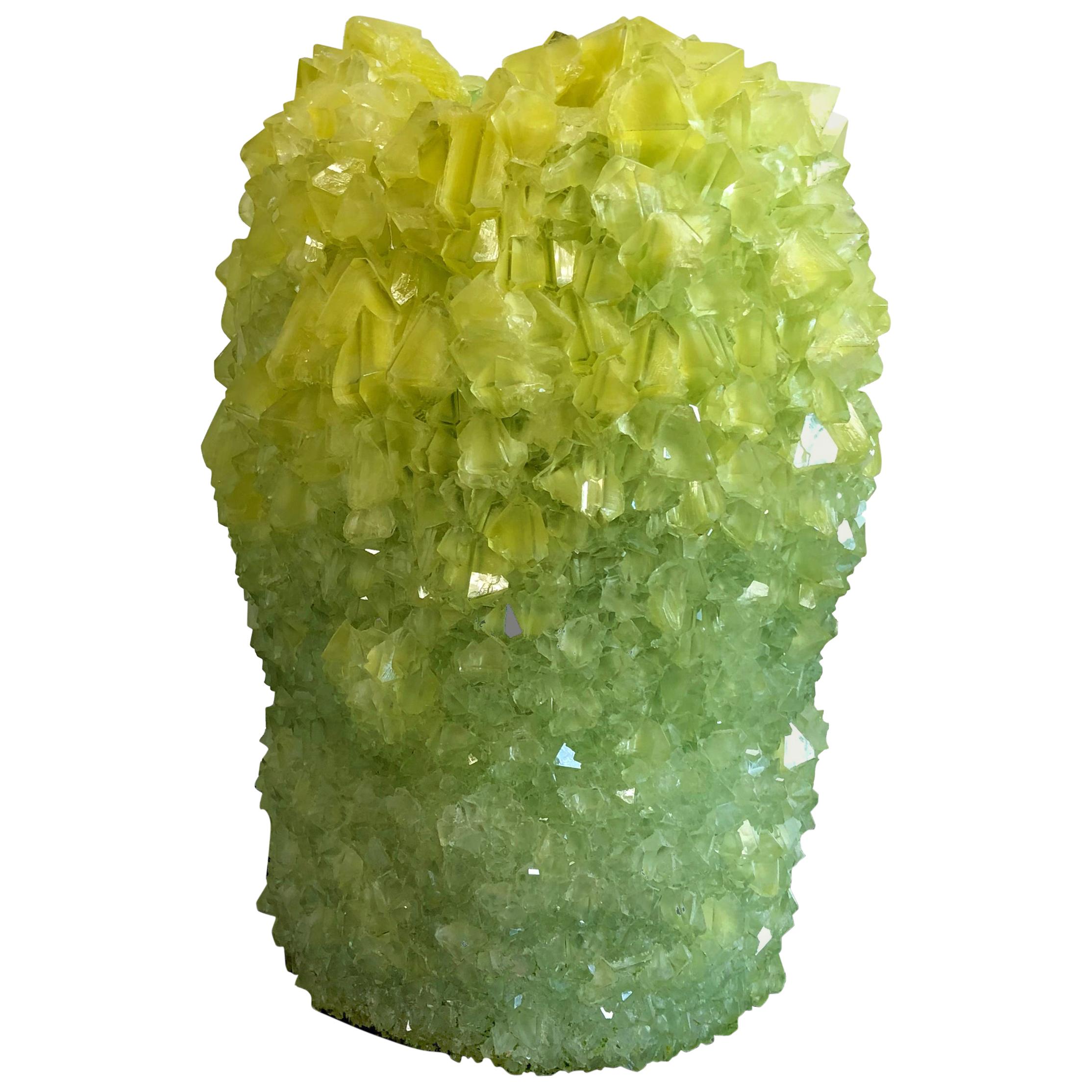 Crystal Vase Lime Large by Isaac Monte