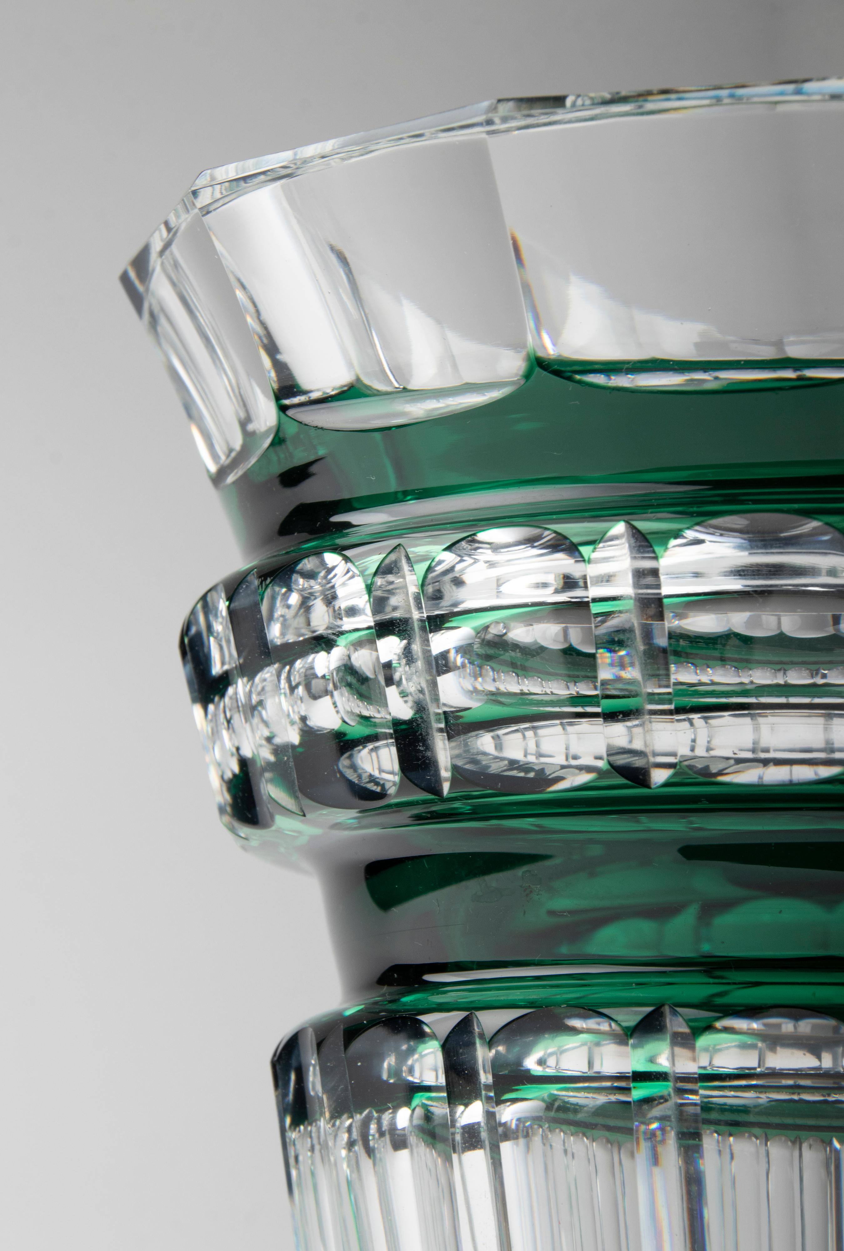 Hand-Crafted Crystal Vase Made by Val Saint Lambert Model Bolero Design by Charles Graffart